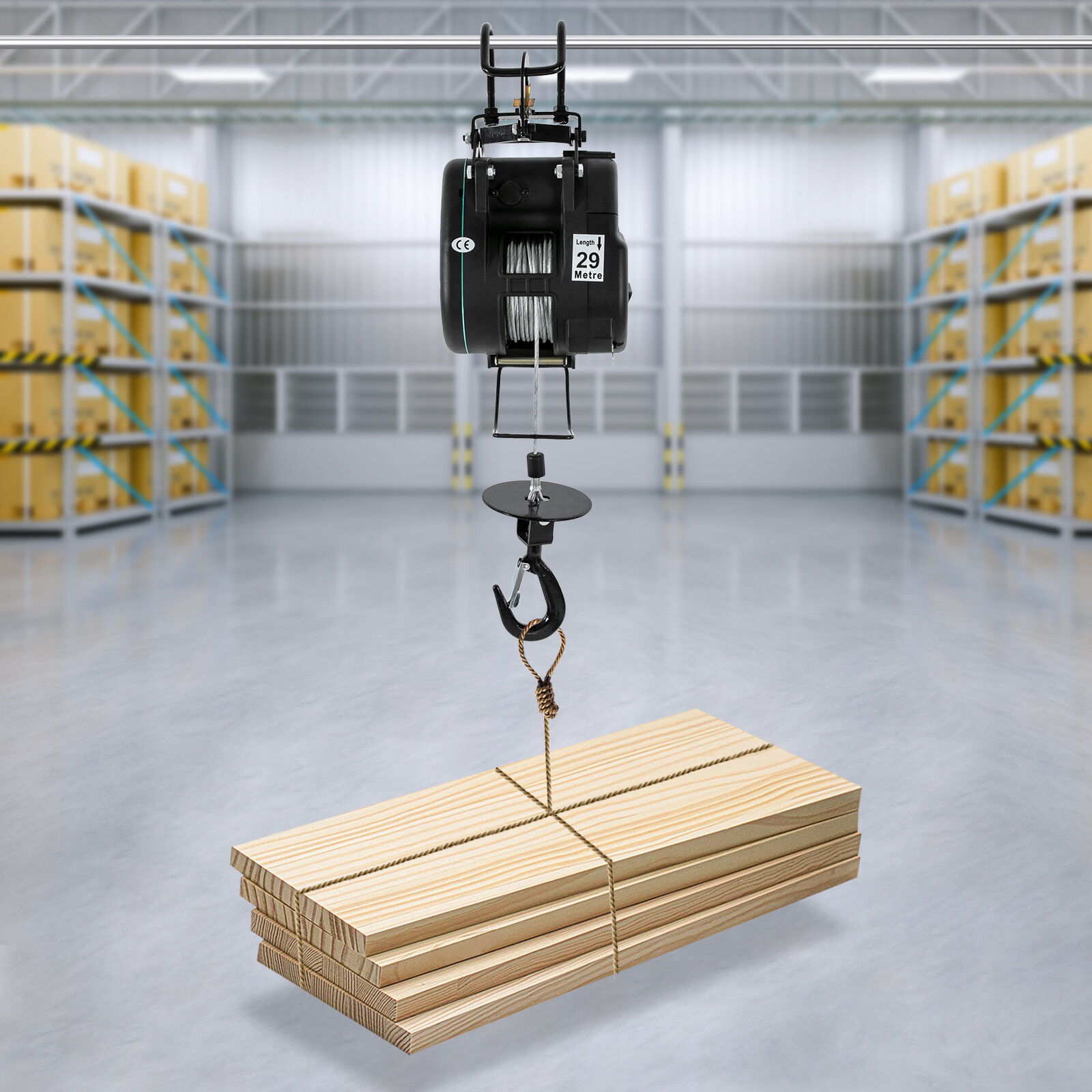 110V 50/60HZ Electric Hoist with Wired Control Winch Lift 500kg/1102.31lbs NEW