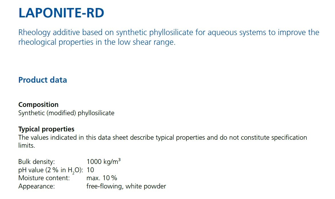 NEW 1kg 2.2lbs BYK Laponite RD Purified Synthetic Clay Powder Rheology Additive