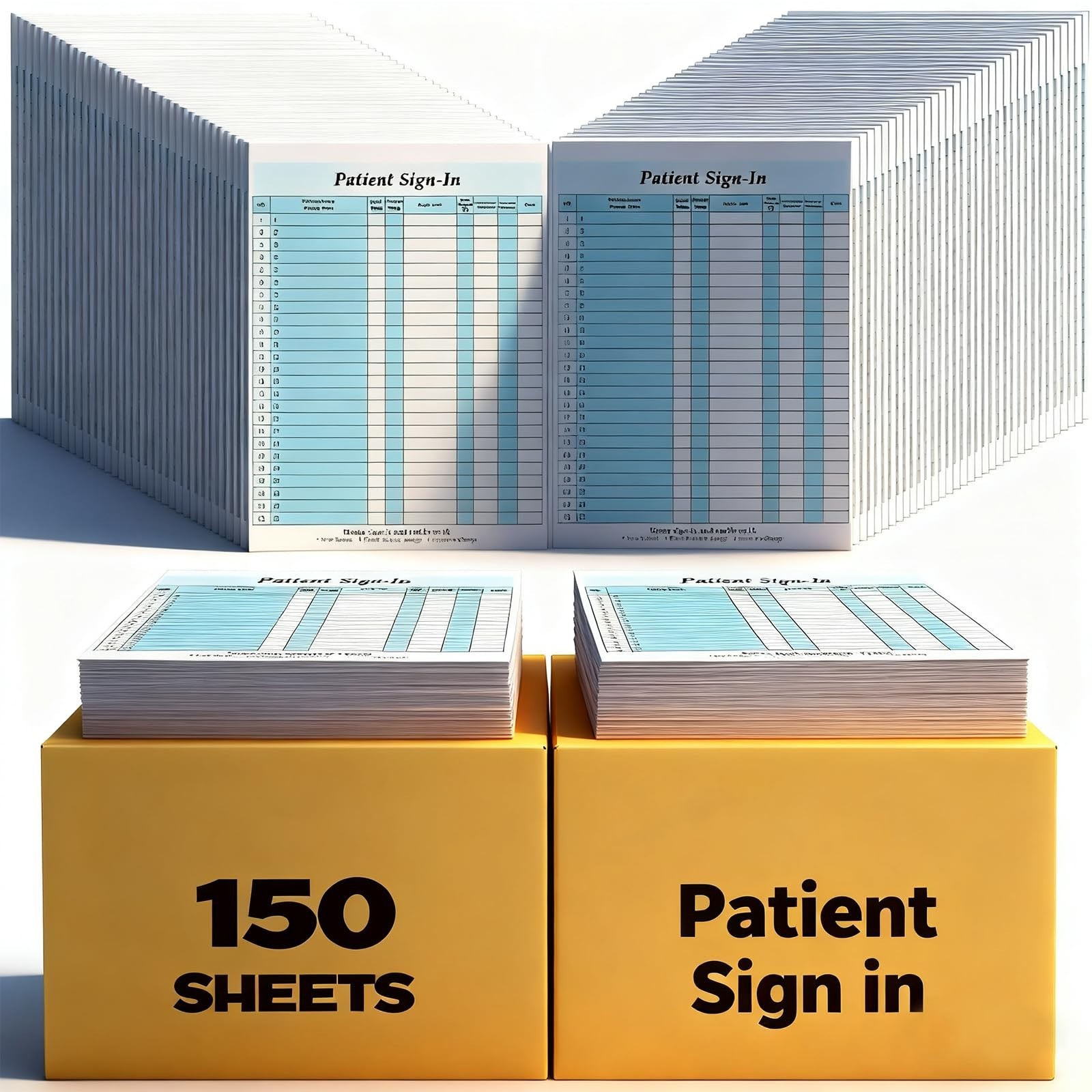 150 Pack Carbonless Patient Sign-In Sheets 3-Part HIPAA Compliant Labels 8.5×11