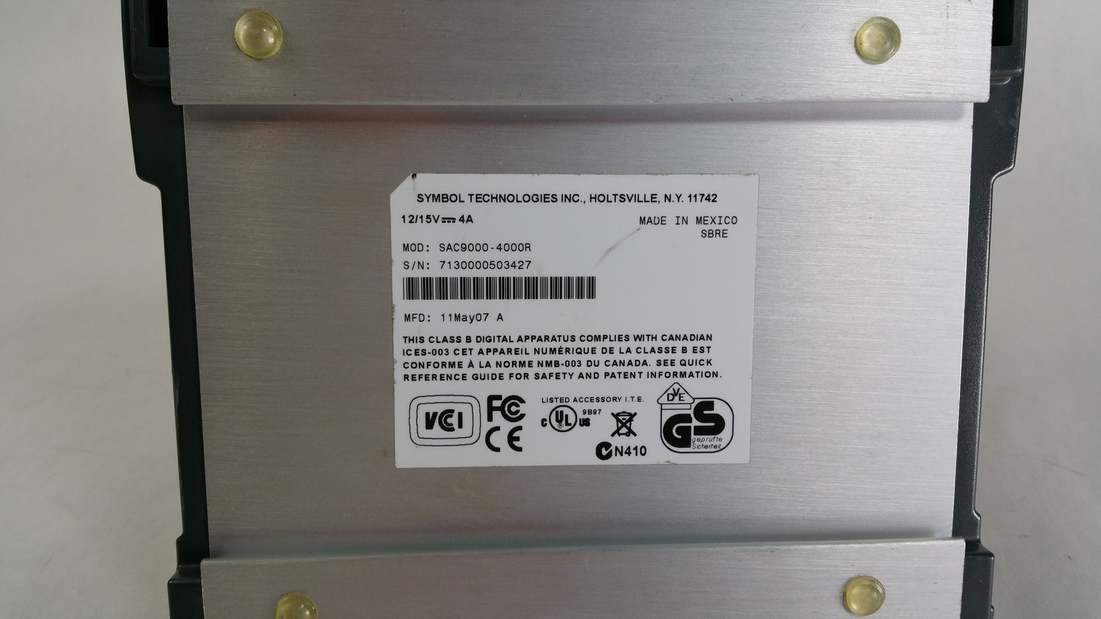 Symbol SAC9000-4000R 4-Bay Battery Charger For MC9000 Series Scanners