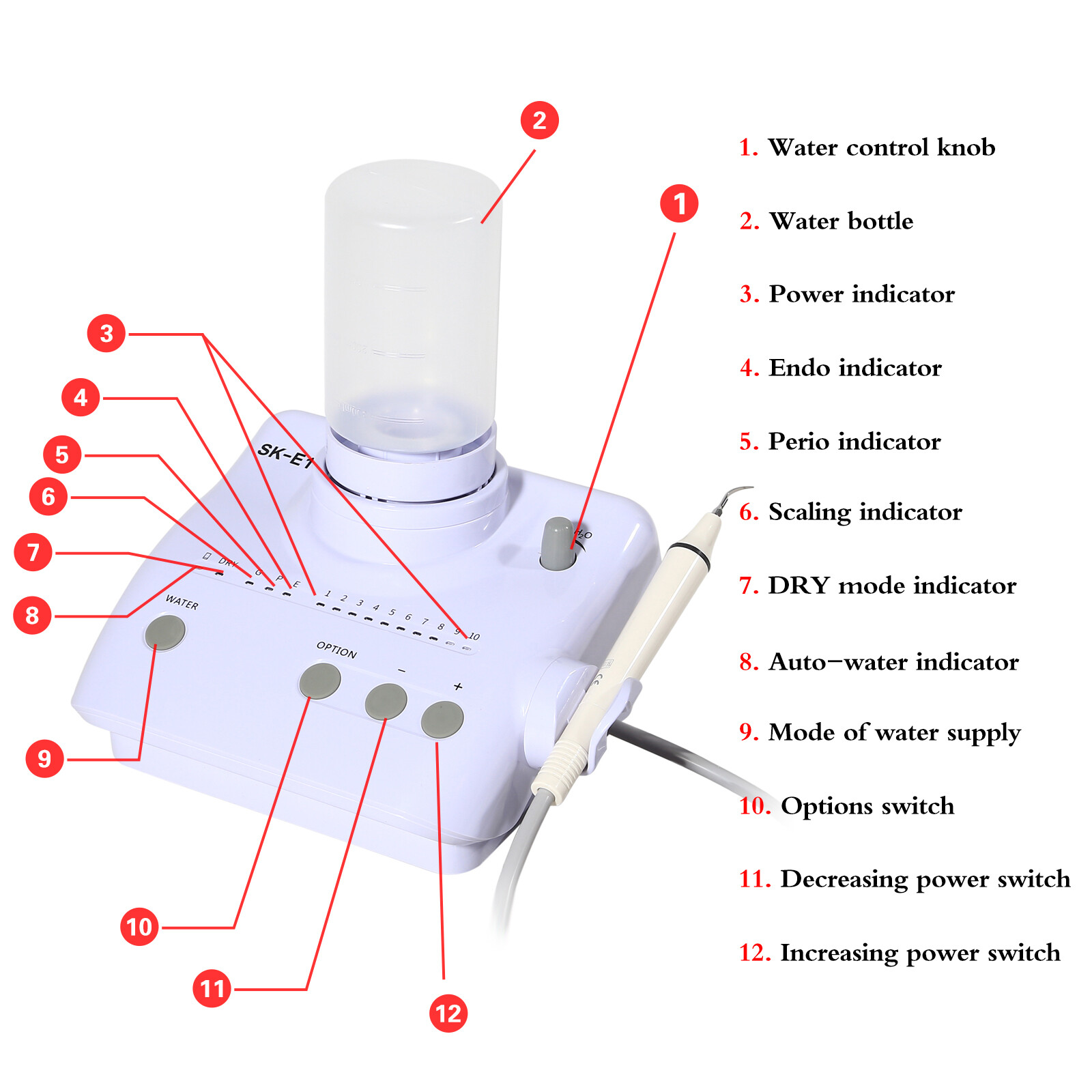 Dental Portable Ultrasonic Scaler Auto Water Bottles fit Cavitron EMS SKYSEA