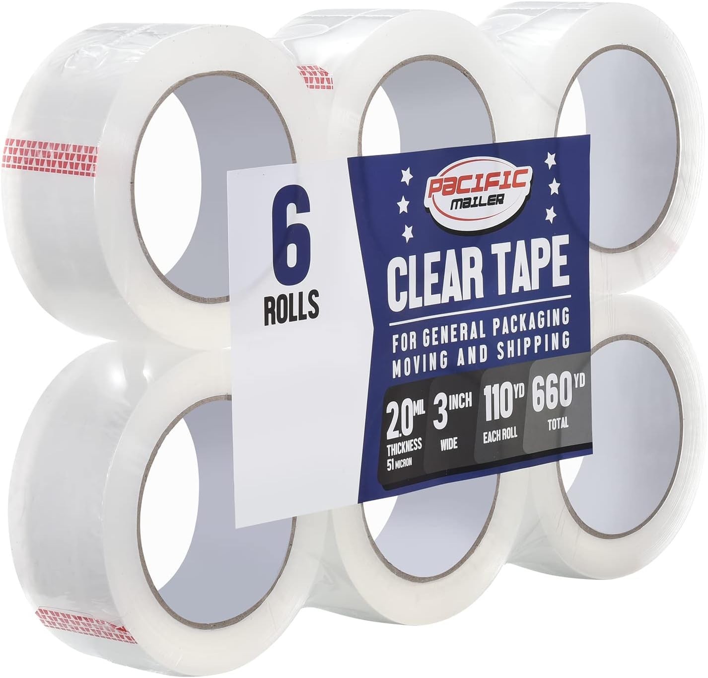 Clear Packing Tape 3 Inch Waterproof Packaging Tape for Shipping Moving Sealing