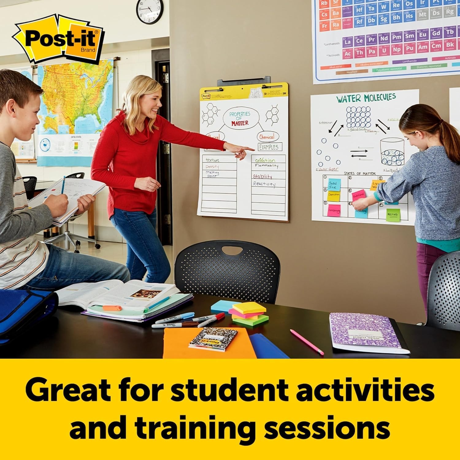 Post-it (566) Self-Stick Wall Easel Pad 20″ x 23″ – 20 Sheets/Pad – 4 Pads/Box
