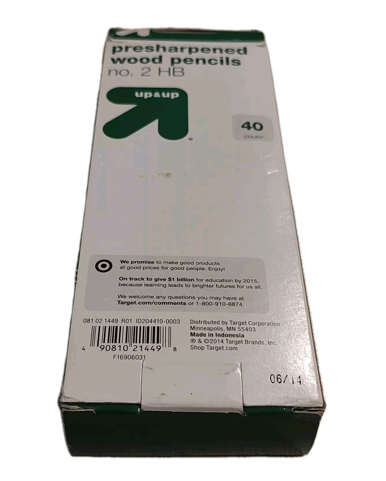 Up+Up Pre-sharpened Wood Pencils #2 HB Pack of 40 Target 2014 Indonesia Worn box