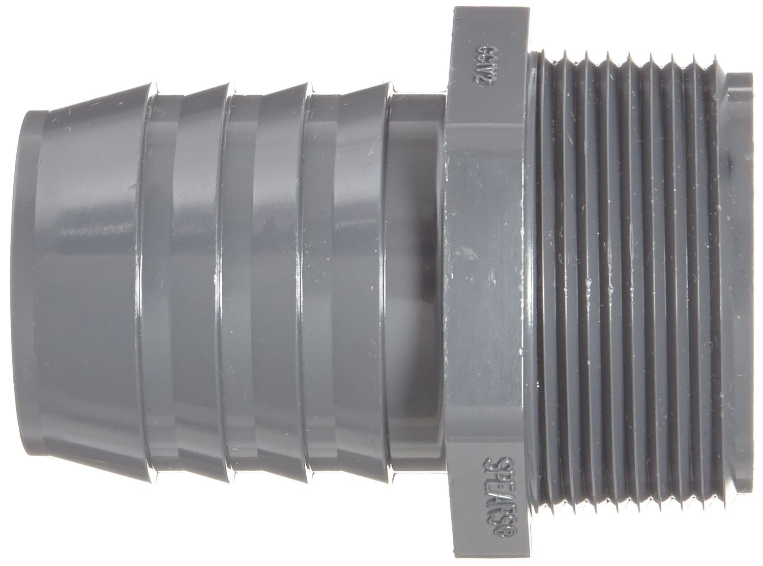Spears 1436 Gray PVC 1.5″ Barbed x NPT Male Adapter – Schedule 40 Approved