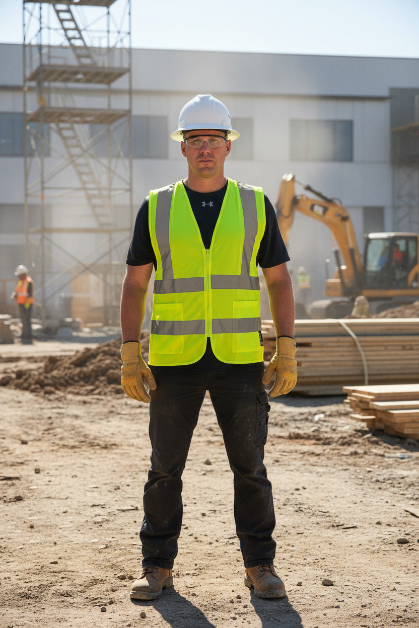 2 Pockets Yellow High Visibility Safety Vest, ANSI/ ISEA 107-2010
