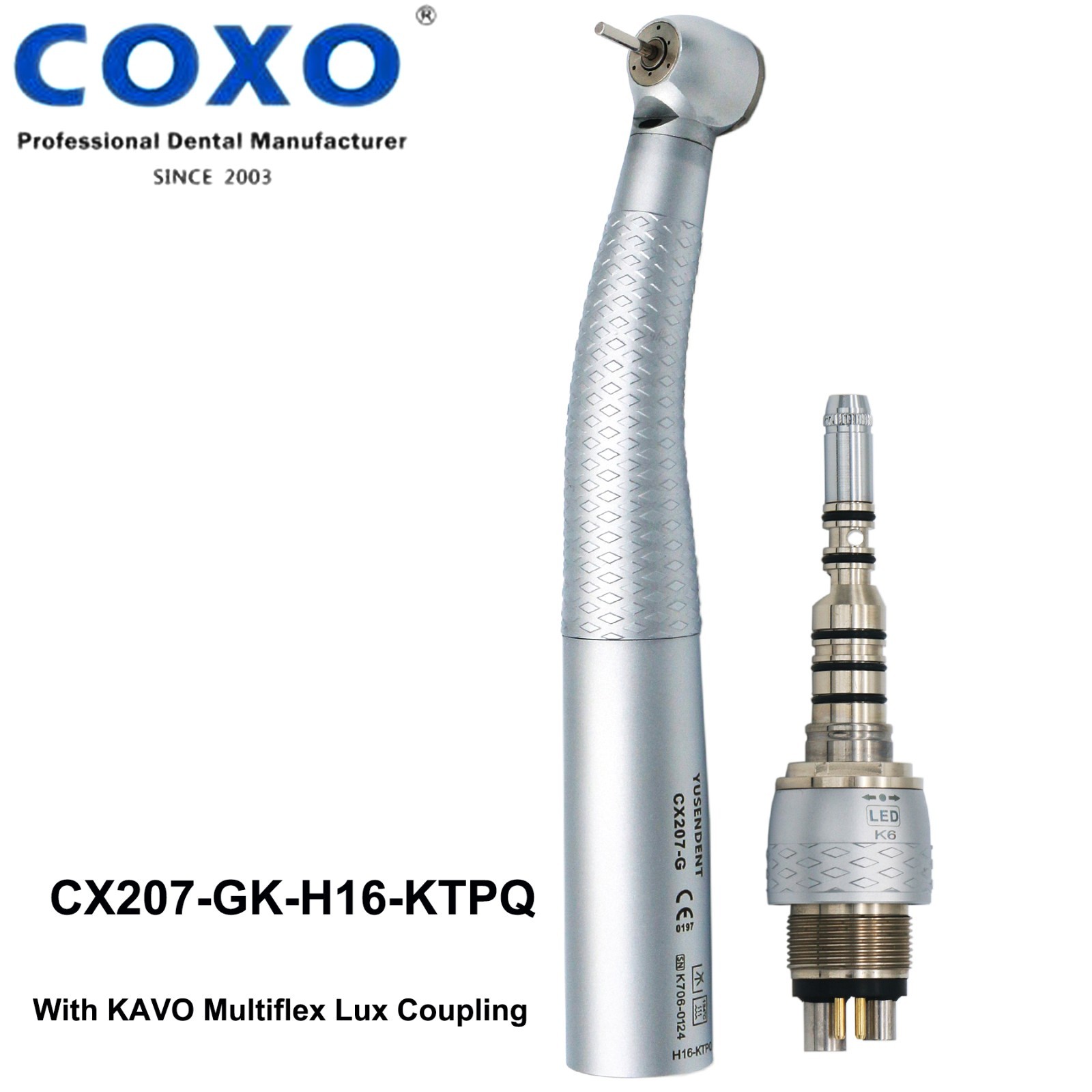 COXO Dental High Speed Handpiece Fiber Optic For 4/6 Hole KAVO MULTIflex Coupler