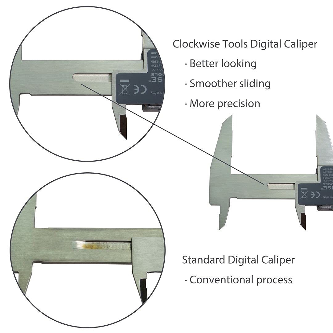 Clockwise Tools IP54 Grade Digital Caliper, DCLR-0605 0-6″ /150mm,