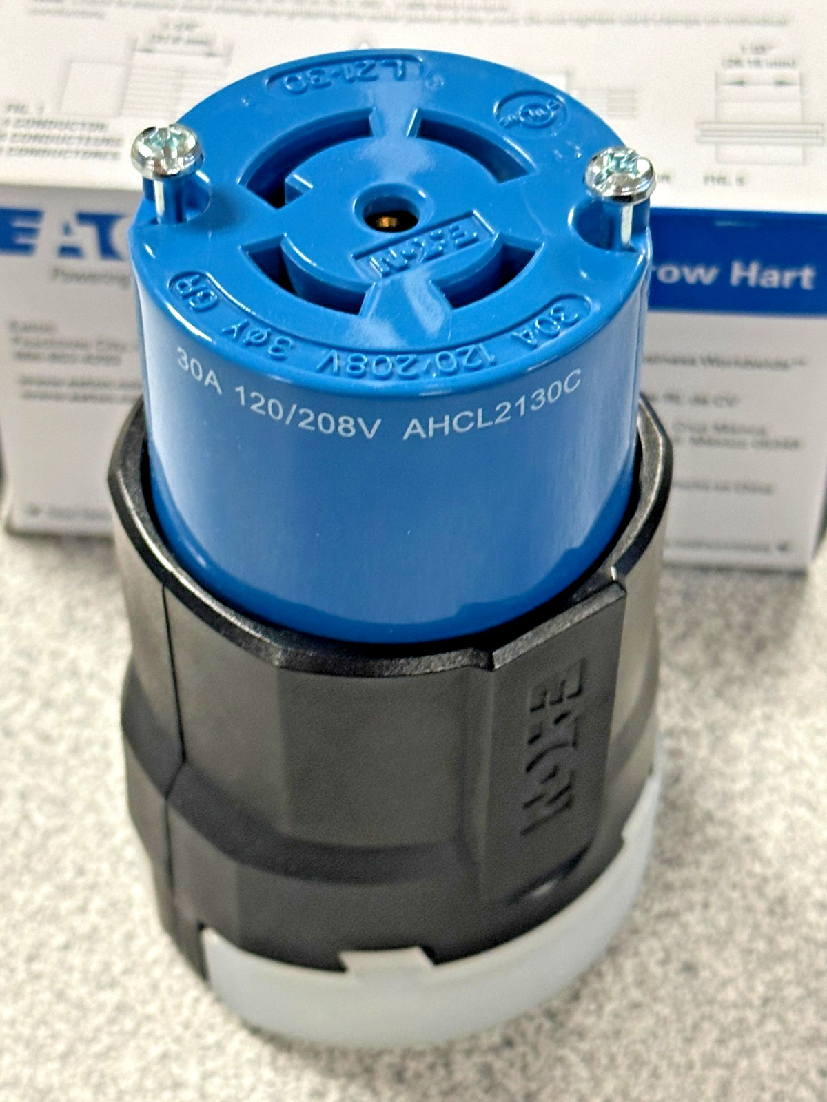 NEW Eaton AHCL2130C Blue Locking Connector 30A 3Ph 120/208V 4-Pole 5-Wire L21-30