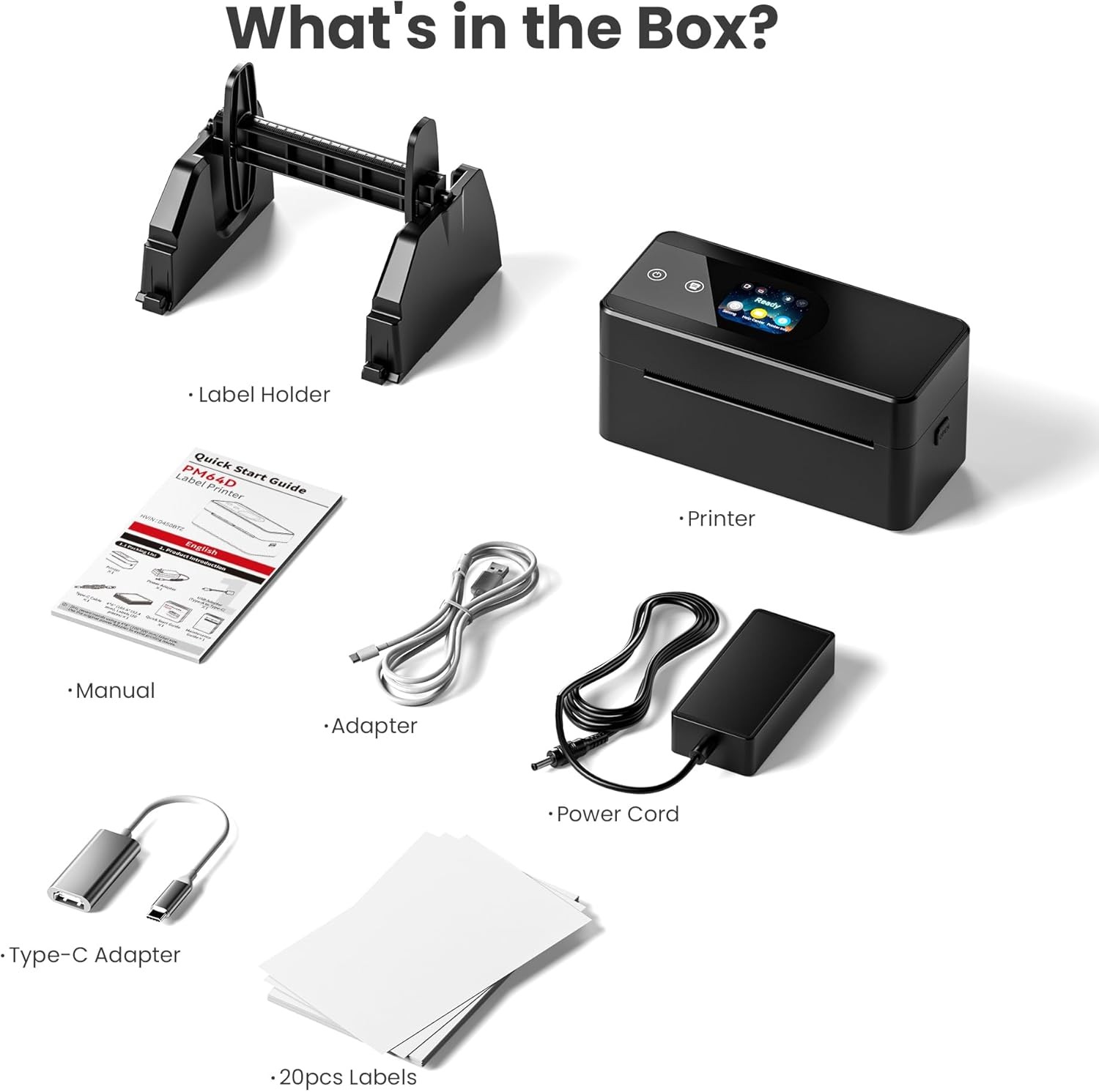 Phomemo PM64D Bluetooth 4×6 Thermal Touchscreen Shipping Label Printer for USPS