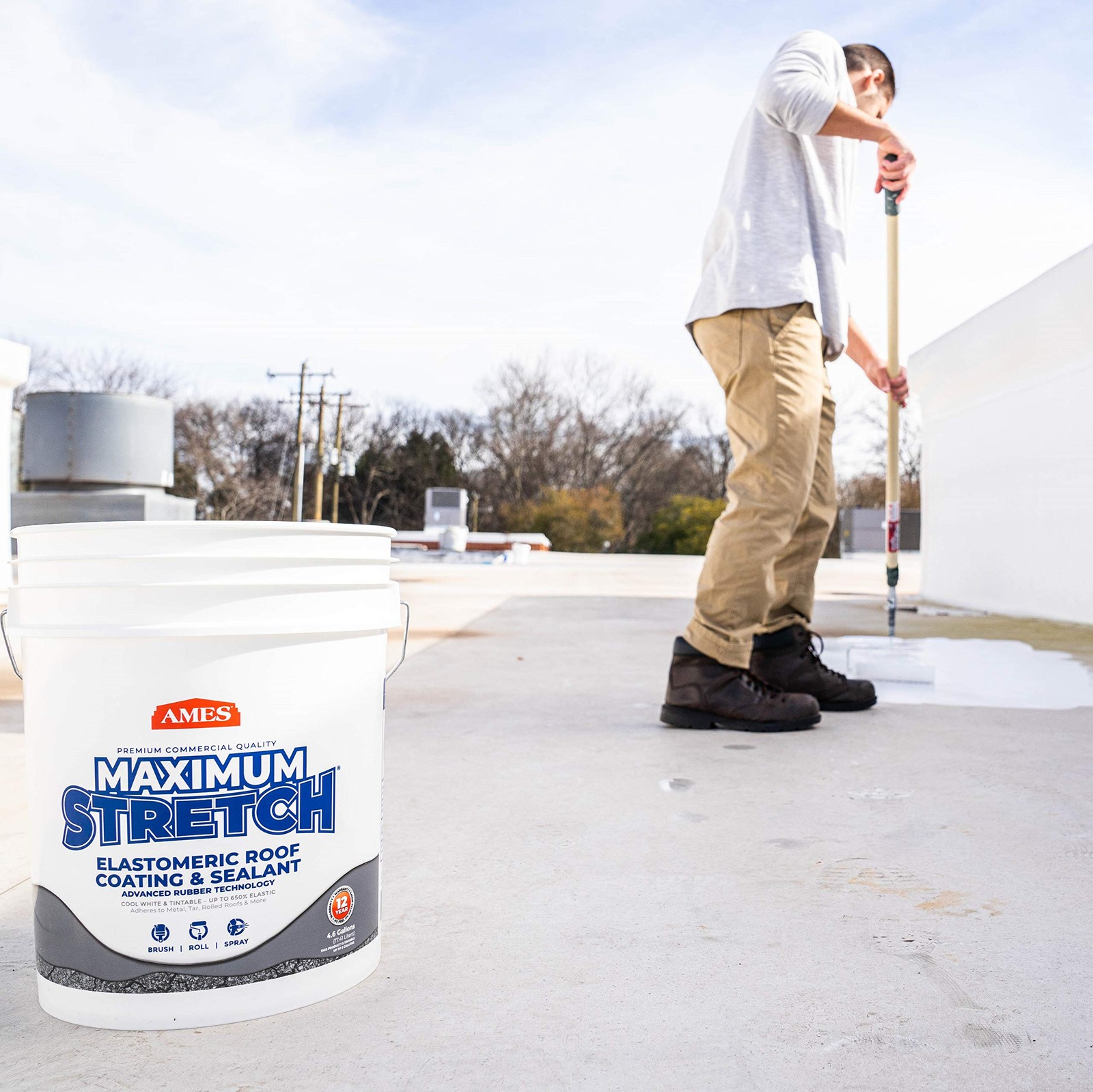 RESEARCH LABORATORIES MSS1 Maximum Stretch Roof Coating, 1 Gallon, White