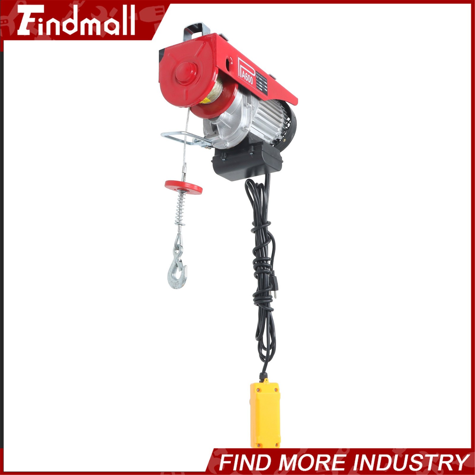 Findmall Electric Hoist 1320lbs Crane Winch with 14FT Wired Remote Control 110V