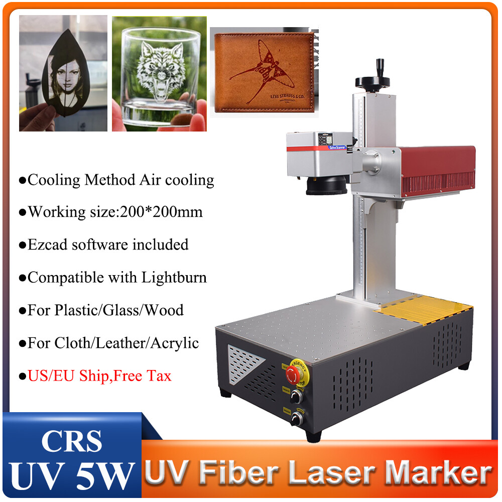 CRS 5W UV Laser Marking Engraver Machine For Glass Metal Wood Leaf Air Cooling