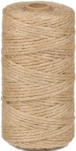 PerkHomy Jute Twine String 3mm 328Ft Natural Thin Ribbon for Craft, Gardening, W