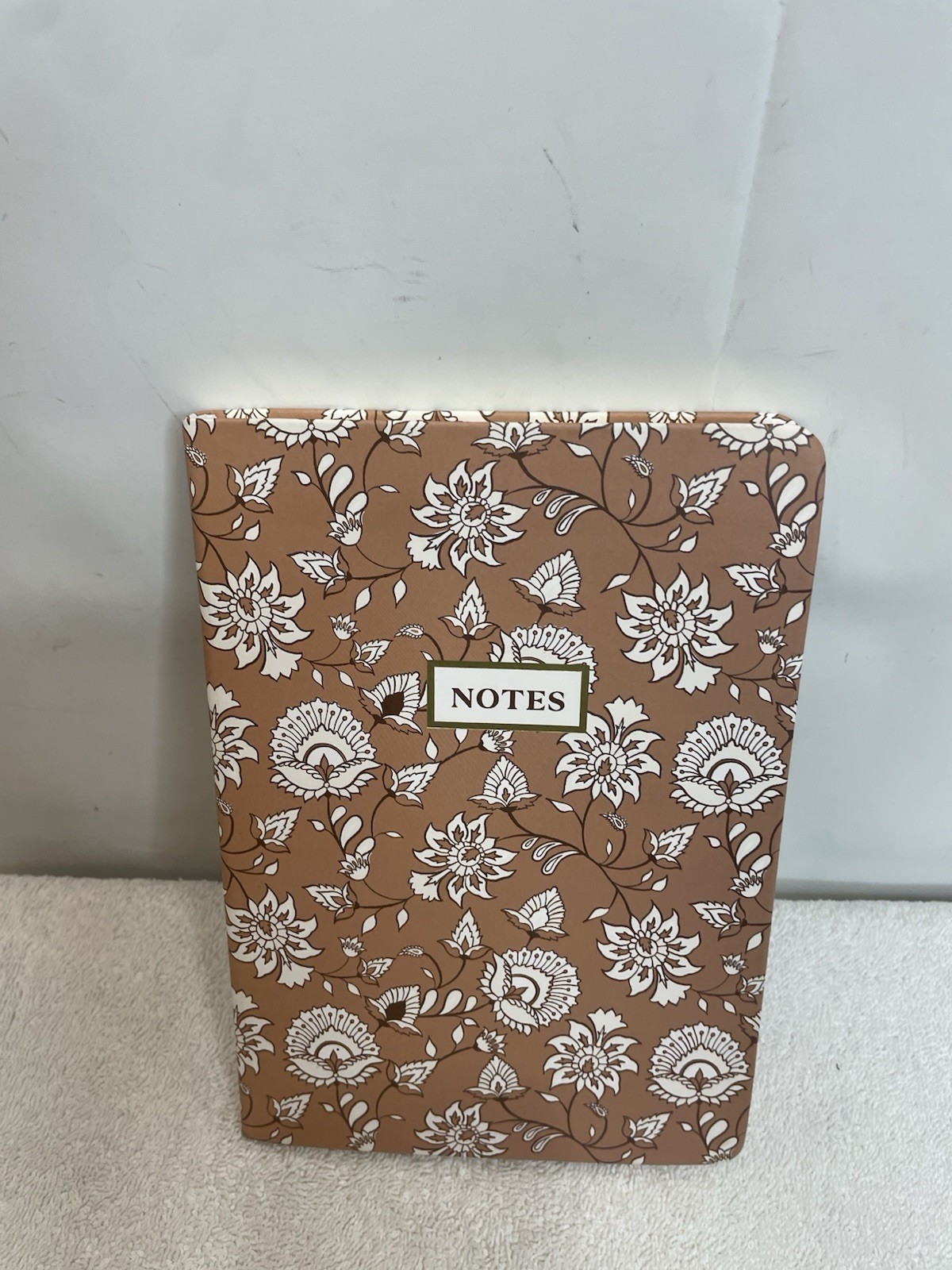 Two Sea Brown & White Floral 100 Lined Pages 0.50 × 6.00 x 8.66 Notebook Journal