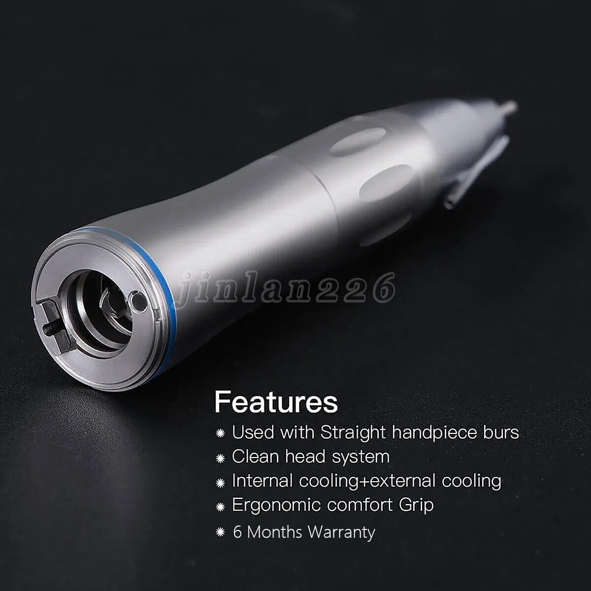 Dental Surgical Straight Handpiece 1:1 Implant Cone Nose Fiber Optic SANDENT