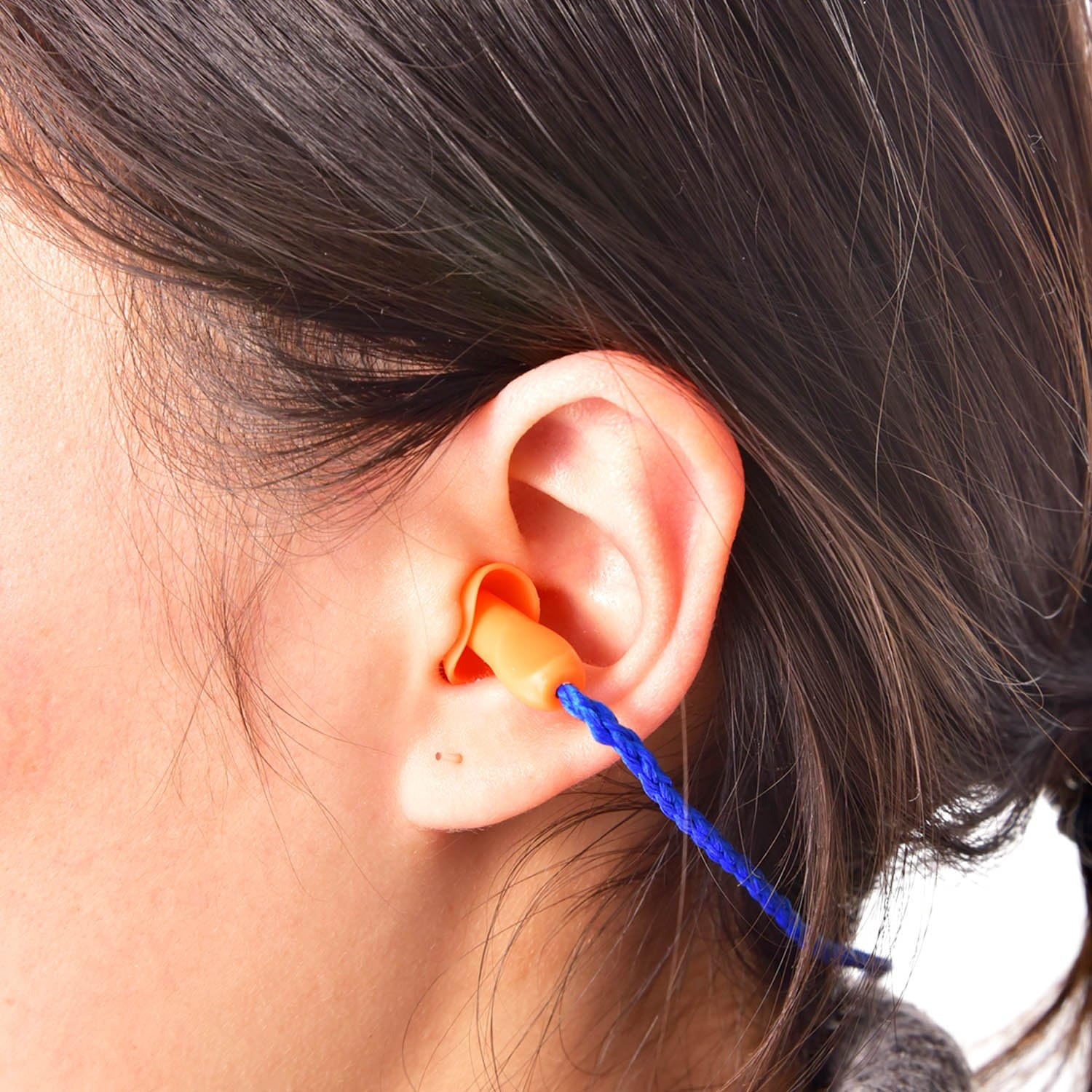 20 Pairs Corded Ear Plugs Reusable Silicone Earplugs with String Banded Ear Plug