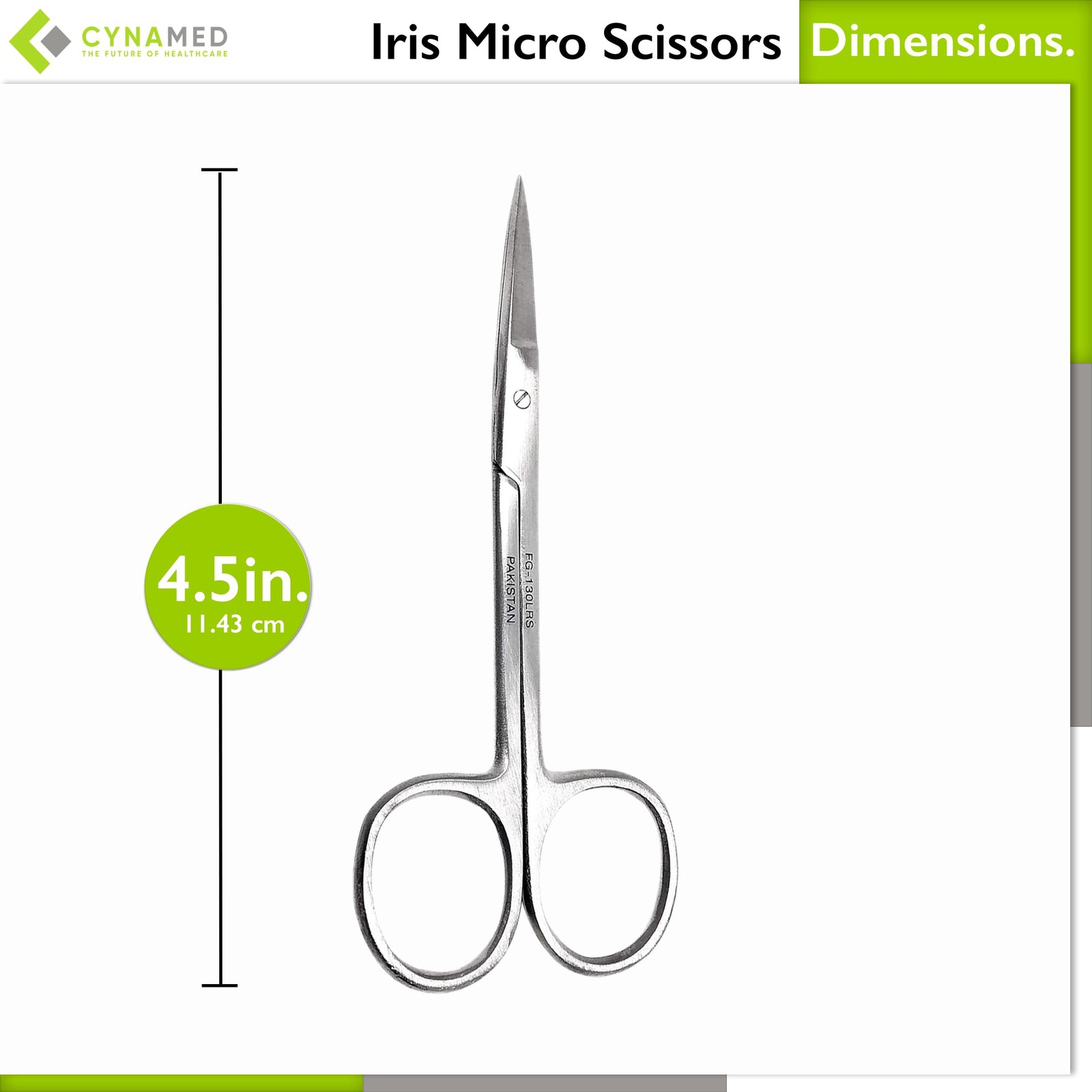Cynamed Iris Micro Dissecting Precision Lab Scissors, Fine Point Straight -…