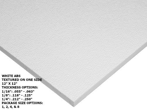 WHITE ABS PLASTIC SHEET 1/8″ X 24″ X 24″ VACUUM FORMING RC BODY HOBBY