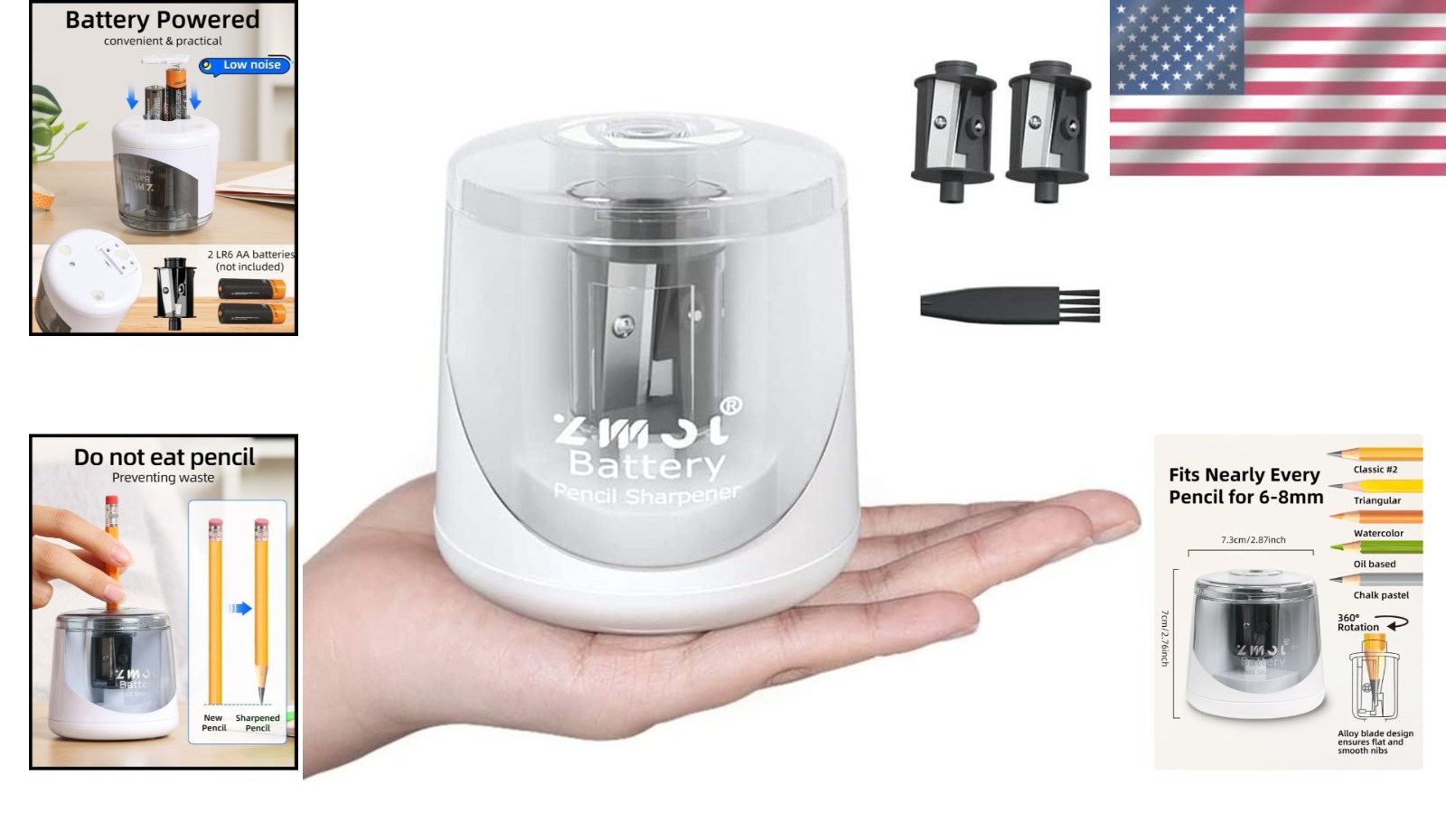 Portable Smart Electric Pencil Sharpener with Double Blades – Ideal for Artists