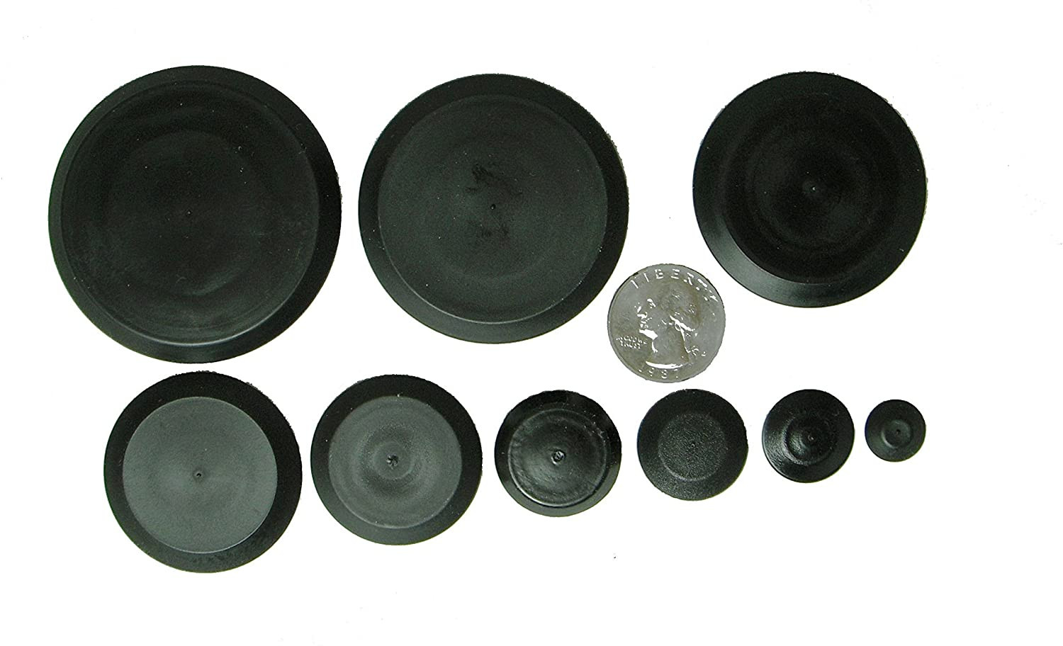 50 Piece Flush Mount Black Hole Plug Assortment for Auto Body and Sheet Metal