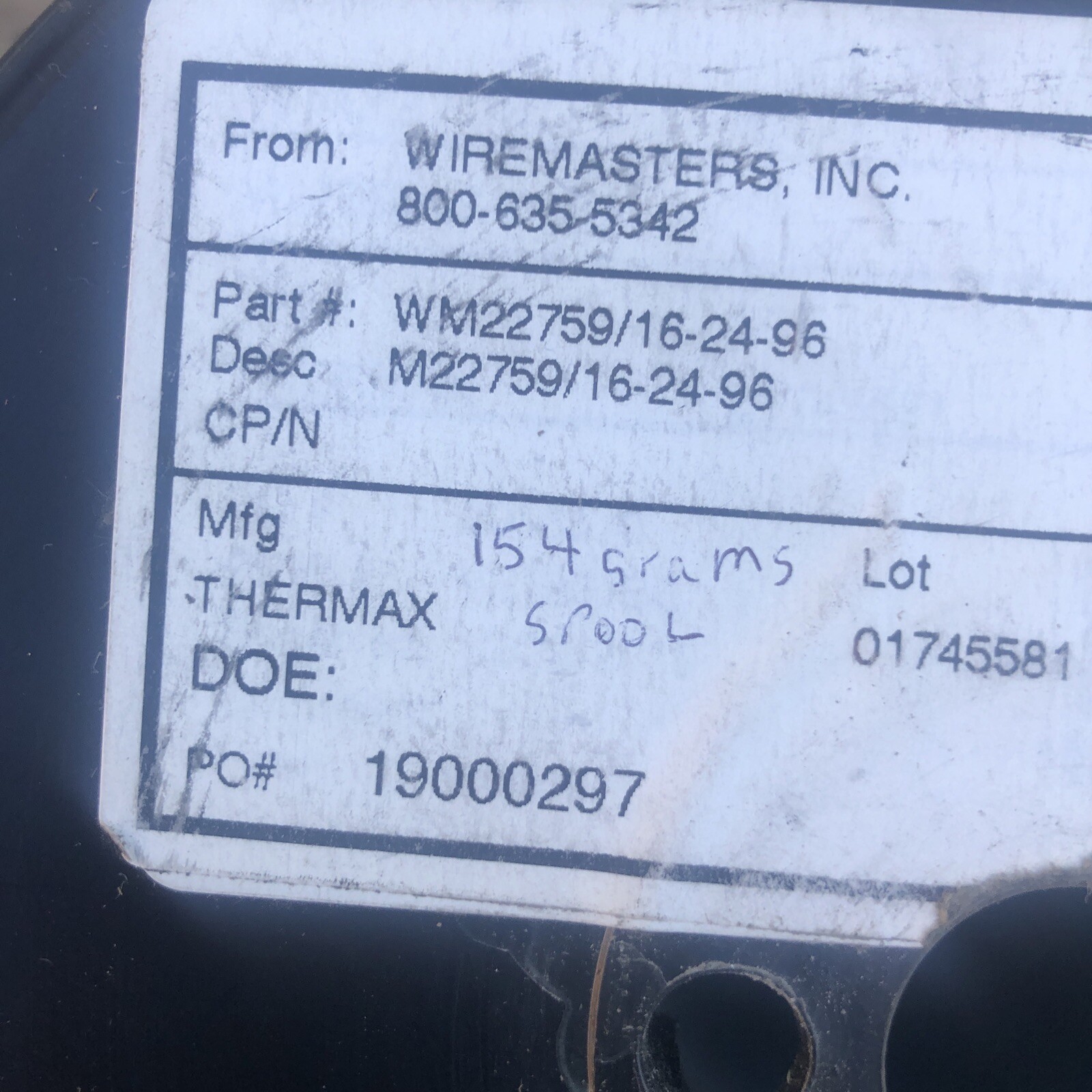 (340 ft.) Thermax Tefzel 24ga ETFE Wire M22759/16-24-96 WM22759 Blue-White QPL