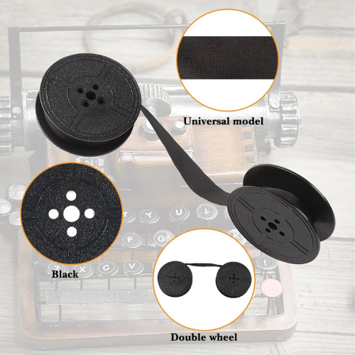 Universal Typewriter Ribbon Twin Spool Replacement Pack – Black Ink (2 Pcs)