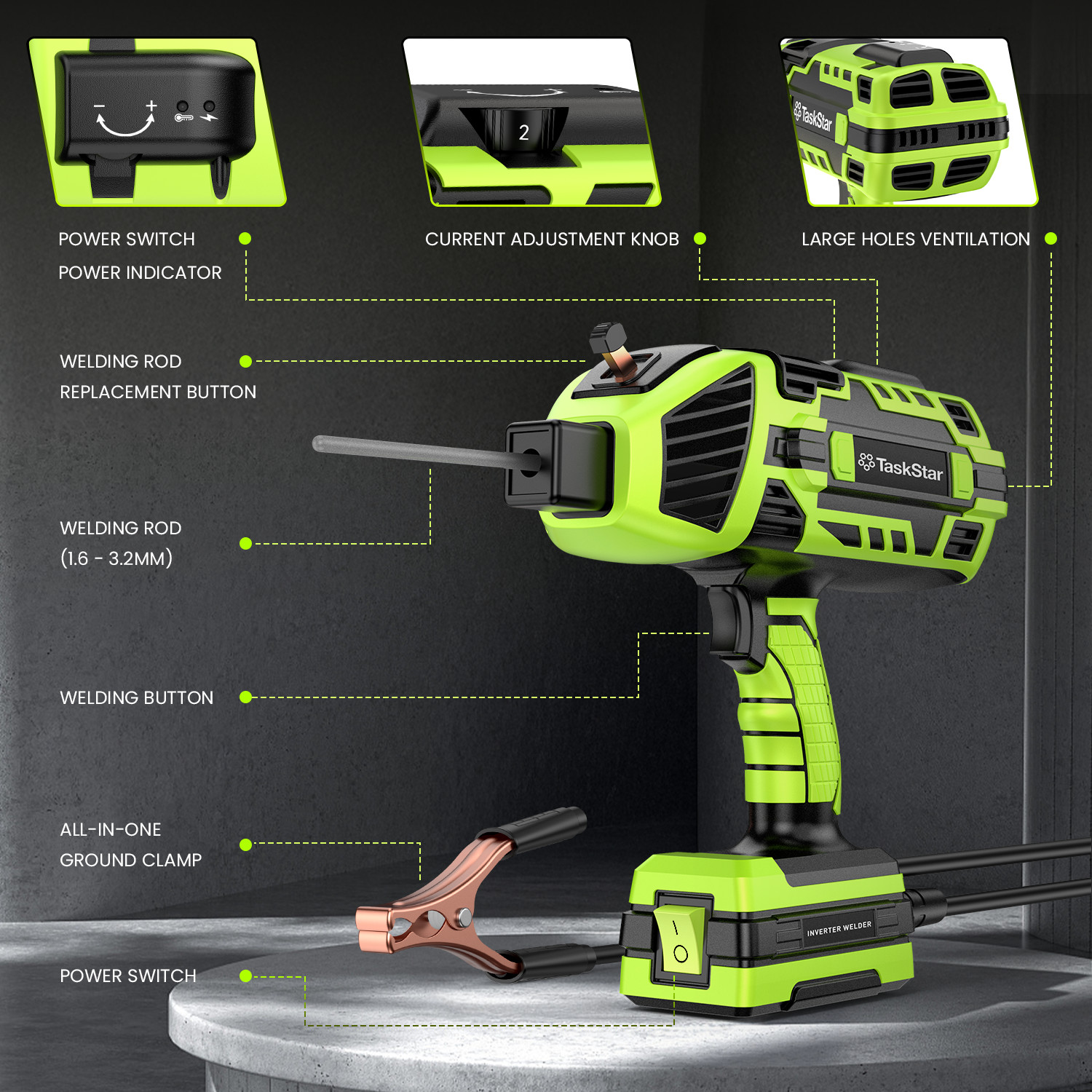 TaskStar 120A Portable Handheld ARC Welder Kit, 110V Stick Welding Machine
