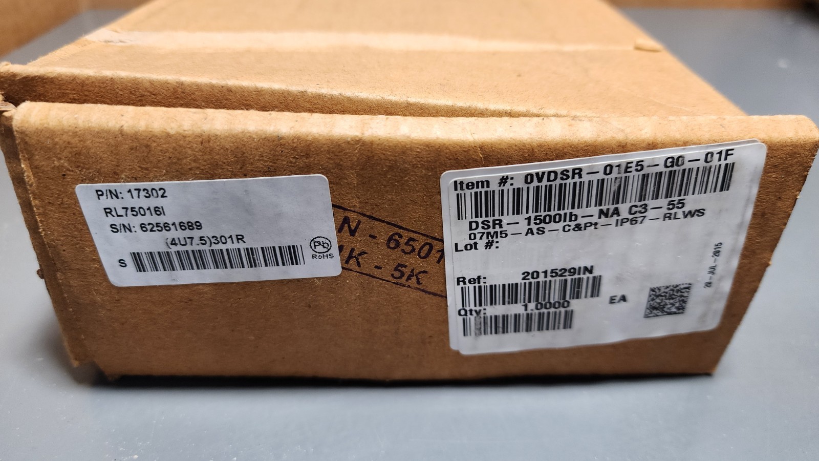Rice Lake Load Cell RL75016I-1.5K , RL75016I1.5K , 17302 1.5K lbs 1500lb (NOS)