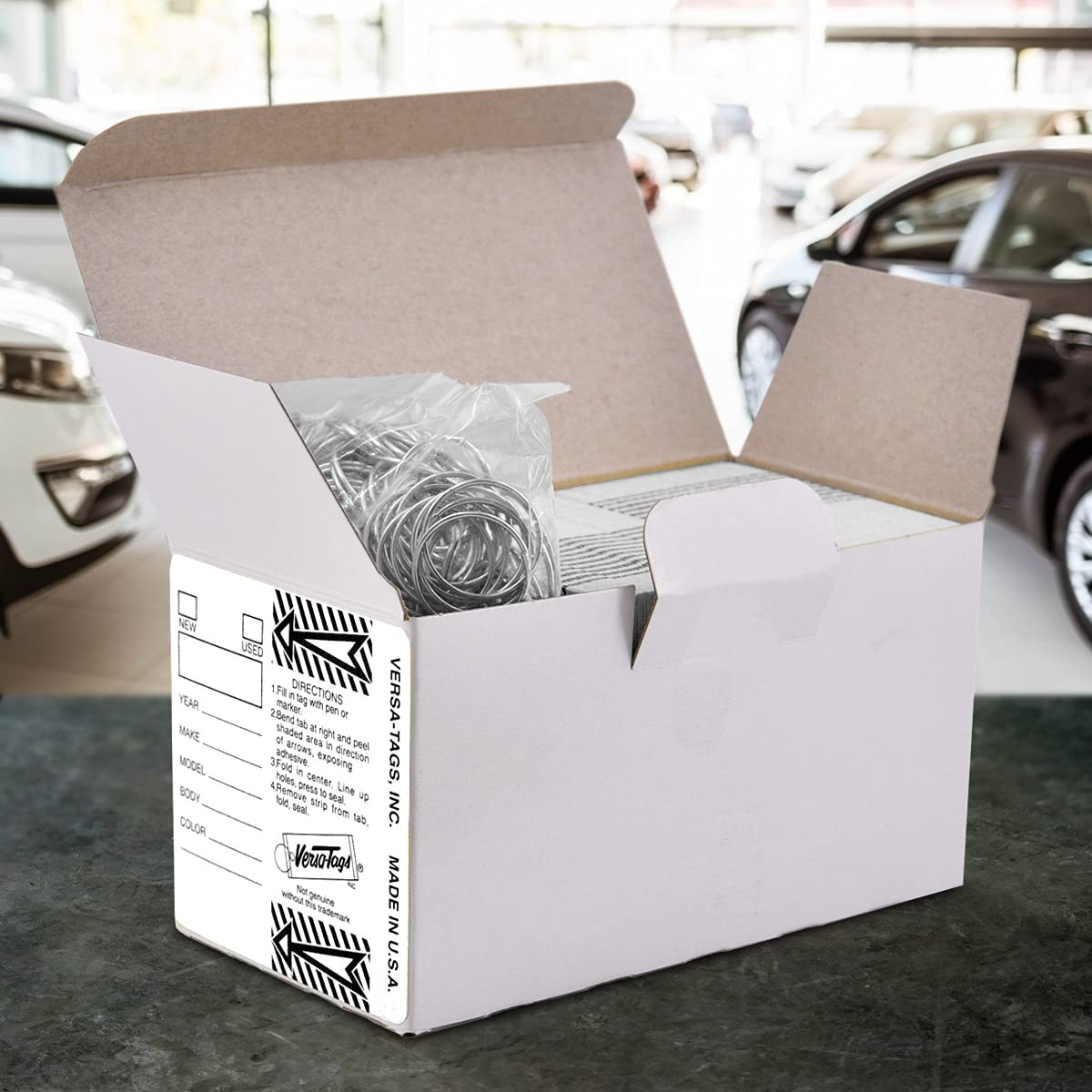 250 Per Box, Self-Protecting Paper Key Tags with Chrome-Plated Split Rings Pe…