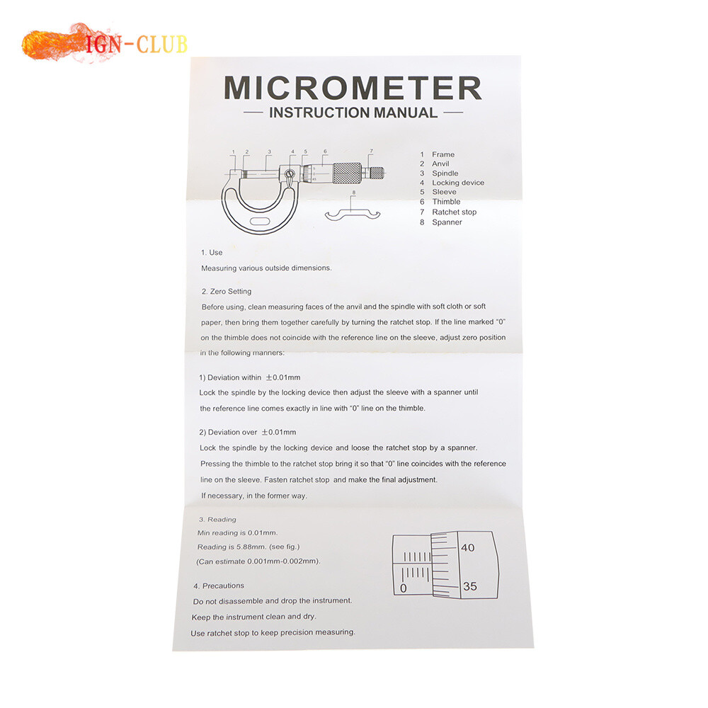 Premium Outside Micrometer Set 0-4″/0.0001″ Machinist Tool Precision Carbide Tip