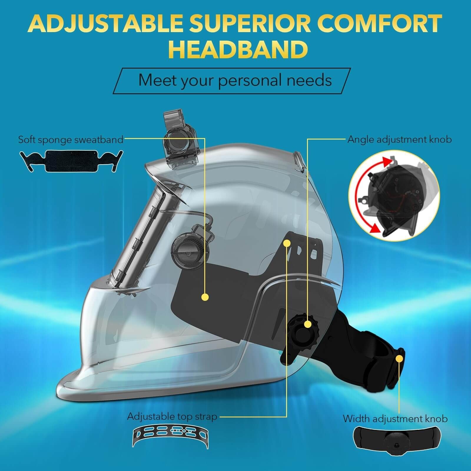 Solar-Powered True Color Auto-Darkening Welding Helmet for TIG, MIG, and ARC