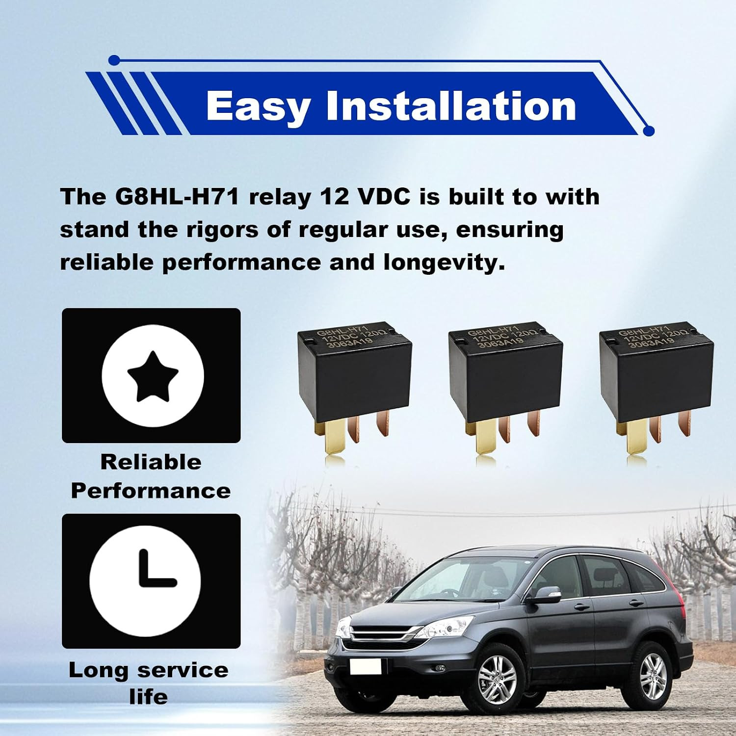 4 Pack AC and Starter Relay Compatible with 2003-2014 Accord 2006-2014 Civic
