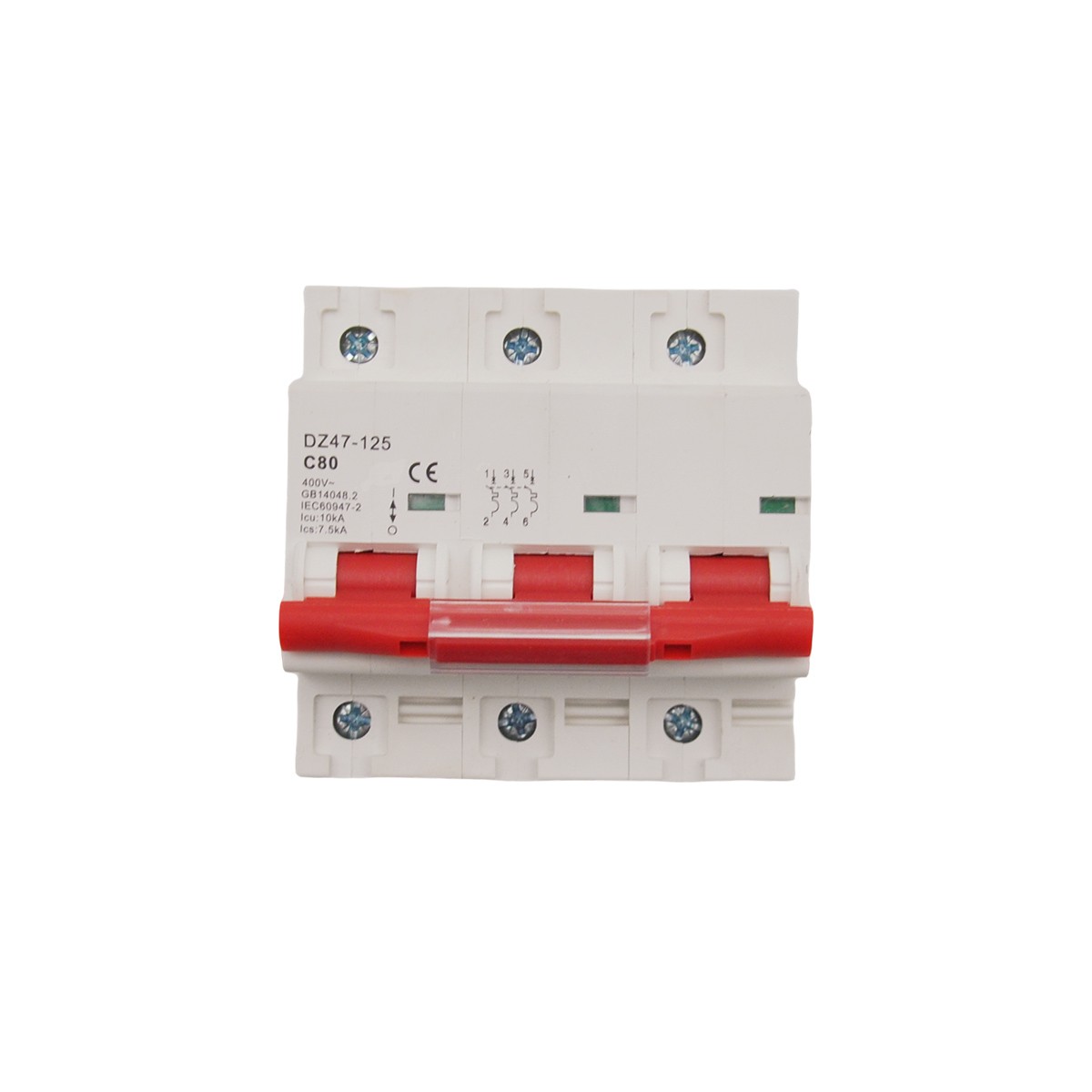 3P AC MCB Mini Circuit Breaker Type C 6 10 16 25 32 40 50 63 80 100 125Amp 400v