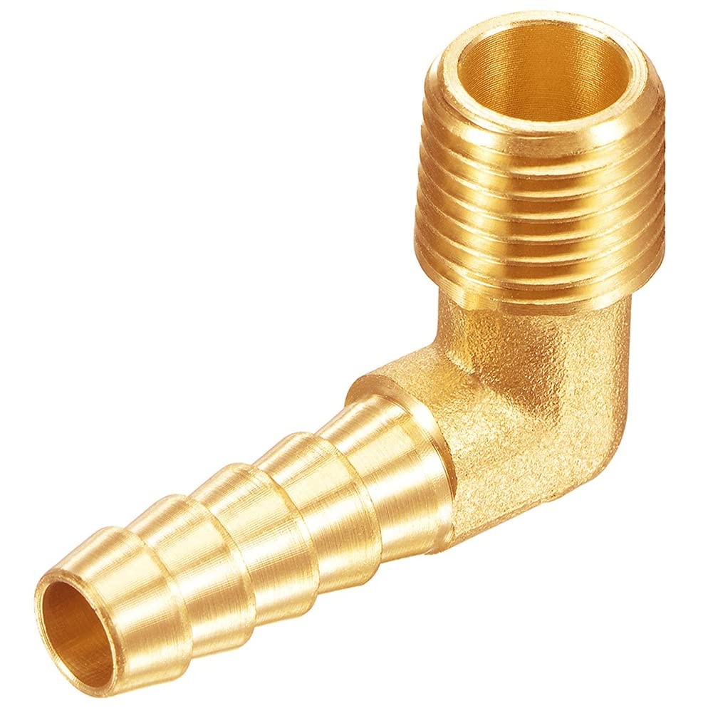 Uenede 2PCS Brass 3/4″ NPT Male to 3/4″ Barb 90 Degrees Elbow Hose Barb Fitti…