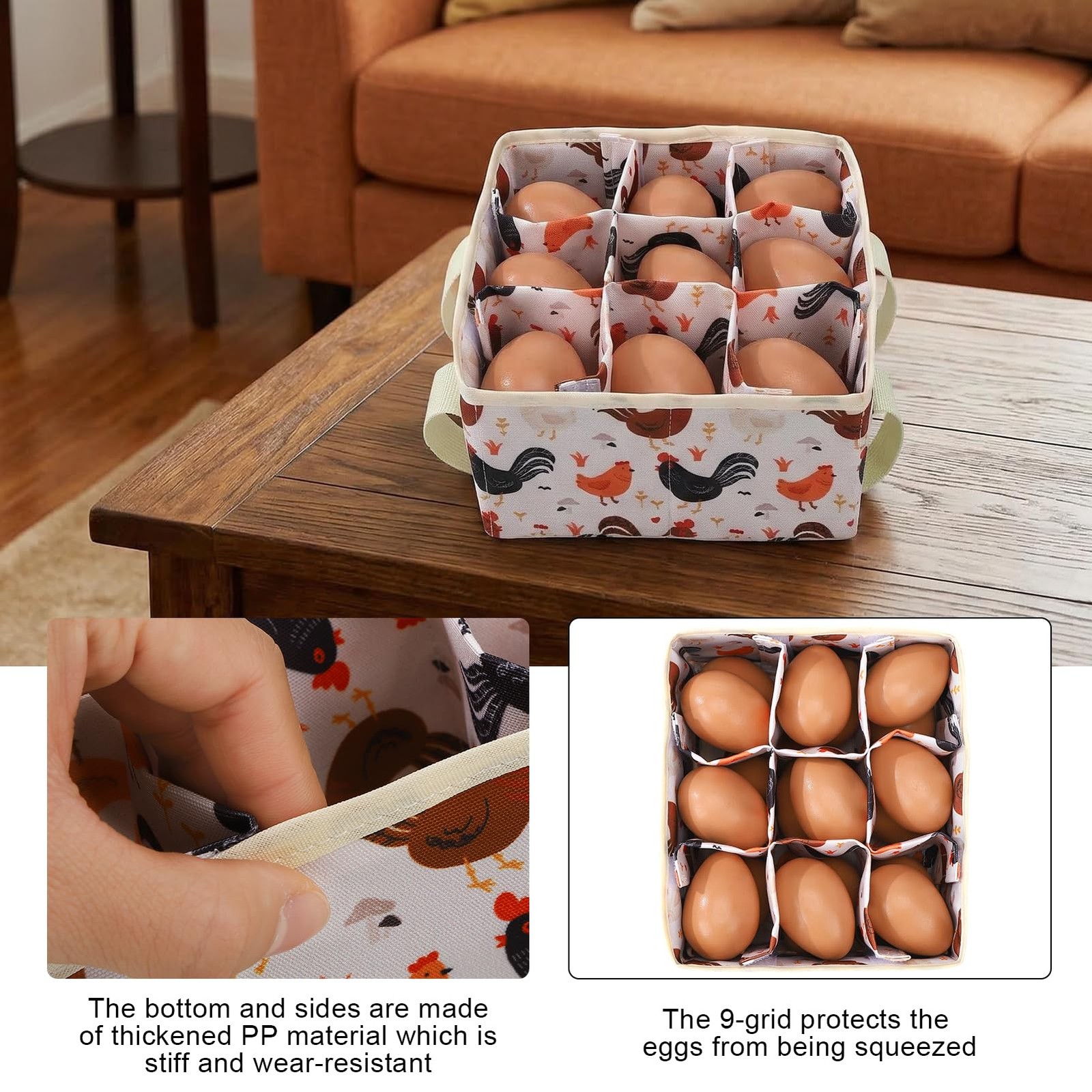 Egg Collecting Basket Wire Chicken Farm Poultry Gathering Holder 9 Pouch