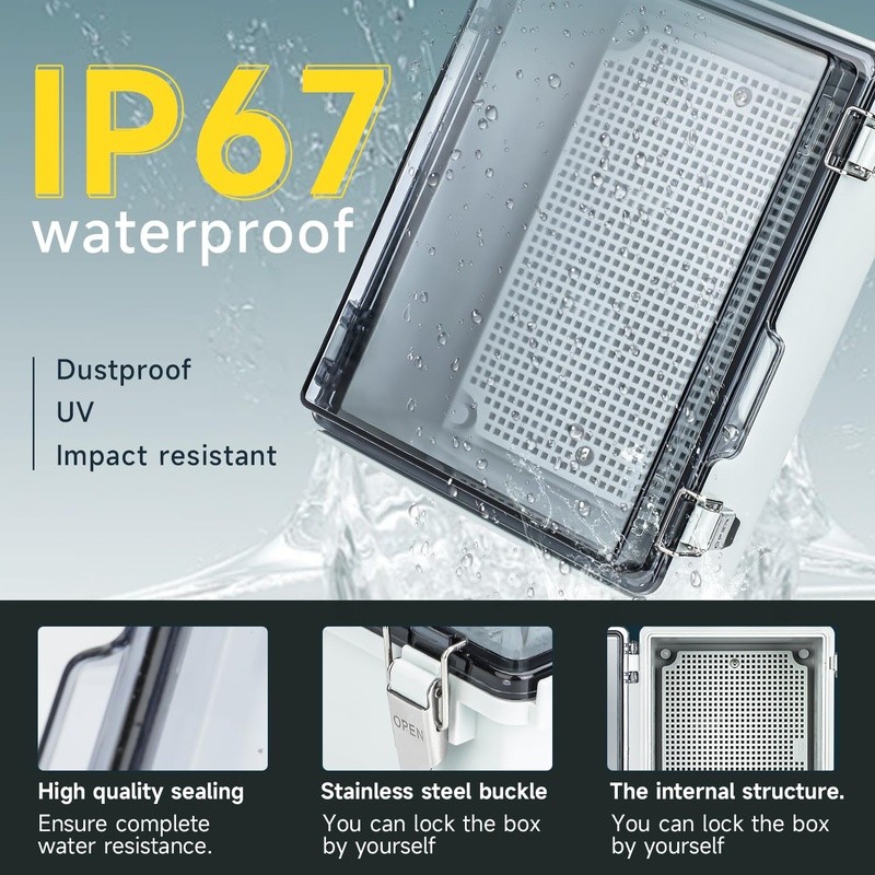 Heavy Duty Waterproof Junction Box IP67 Electrical Outdoor Distribution Kit New