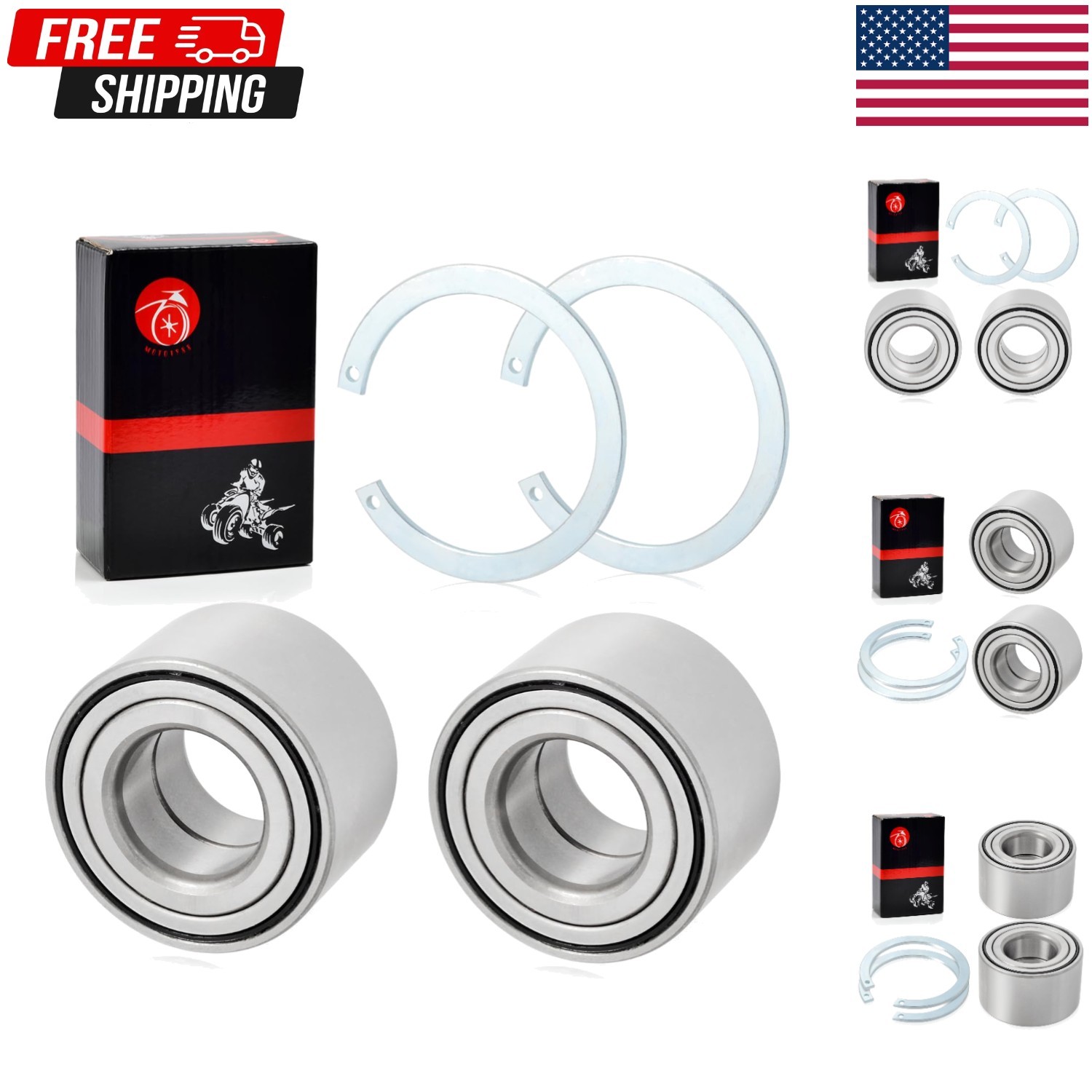 Front Wheel Bearings & Circlip for 420 TRX 500 520 2014-2024 91051-HR3-A21 27×55