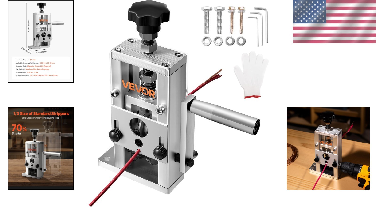 Efficient Wire Stripping Machine Copper Stripper 0.06-1