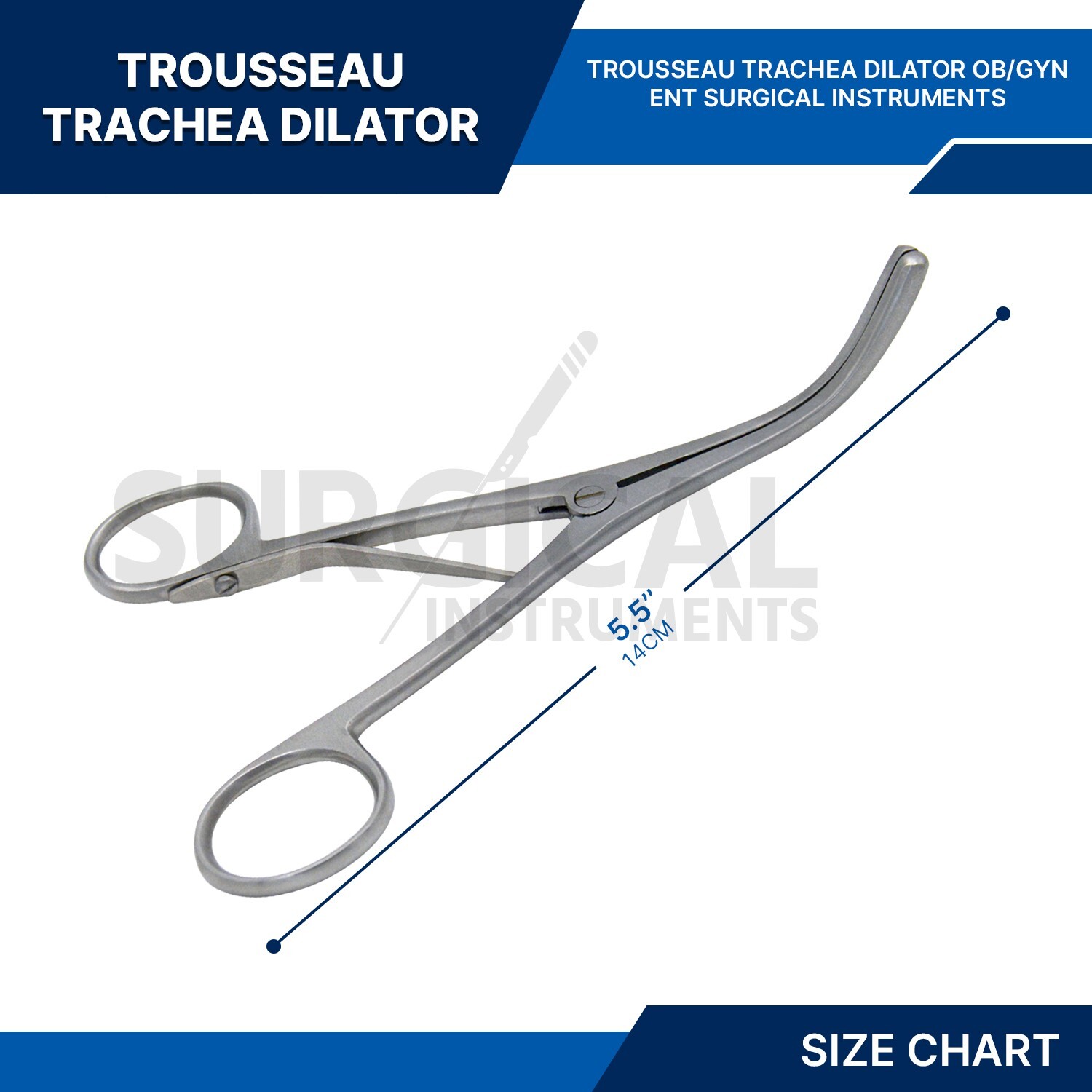 Trousseau Tracheal Dilator Forceps 5.5″ OB/GYN ENT Stainless Surgical German GR