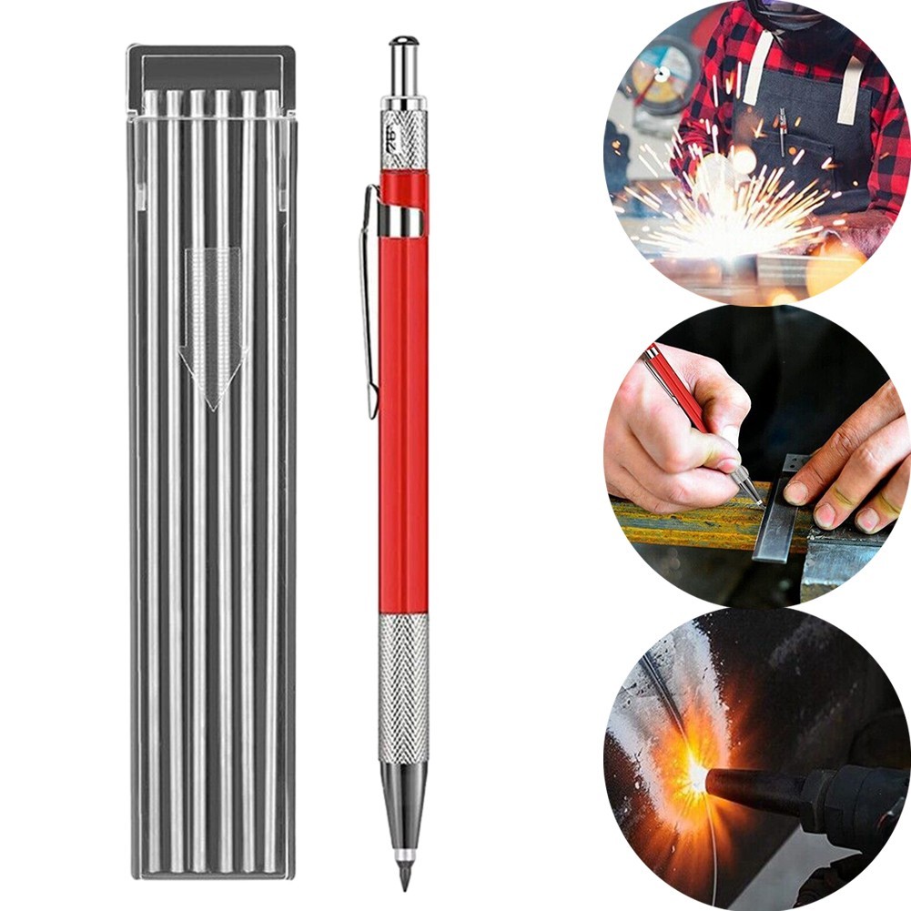 Welders Pencil with 12PCS Silver Streak Refills, Metal Marker Mechanicalhs