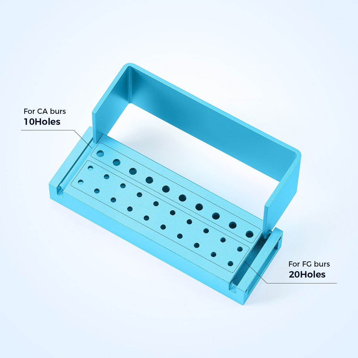 30 Holes Dental Bur Burs Holder Autoclave Block Disinfection Box Aluminium USA