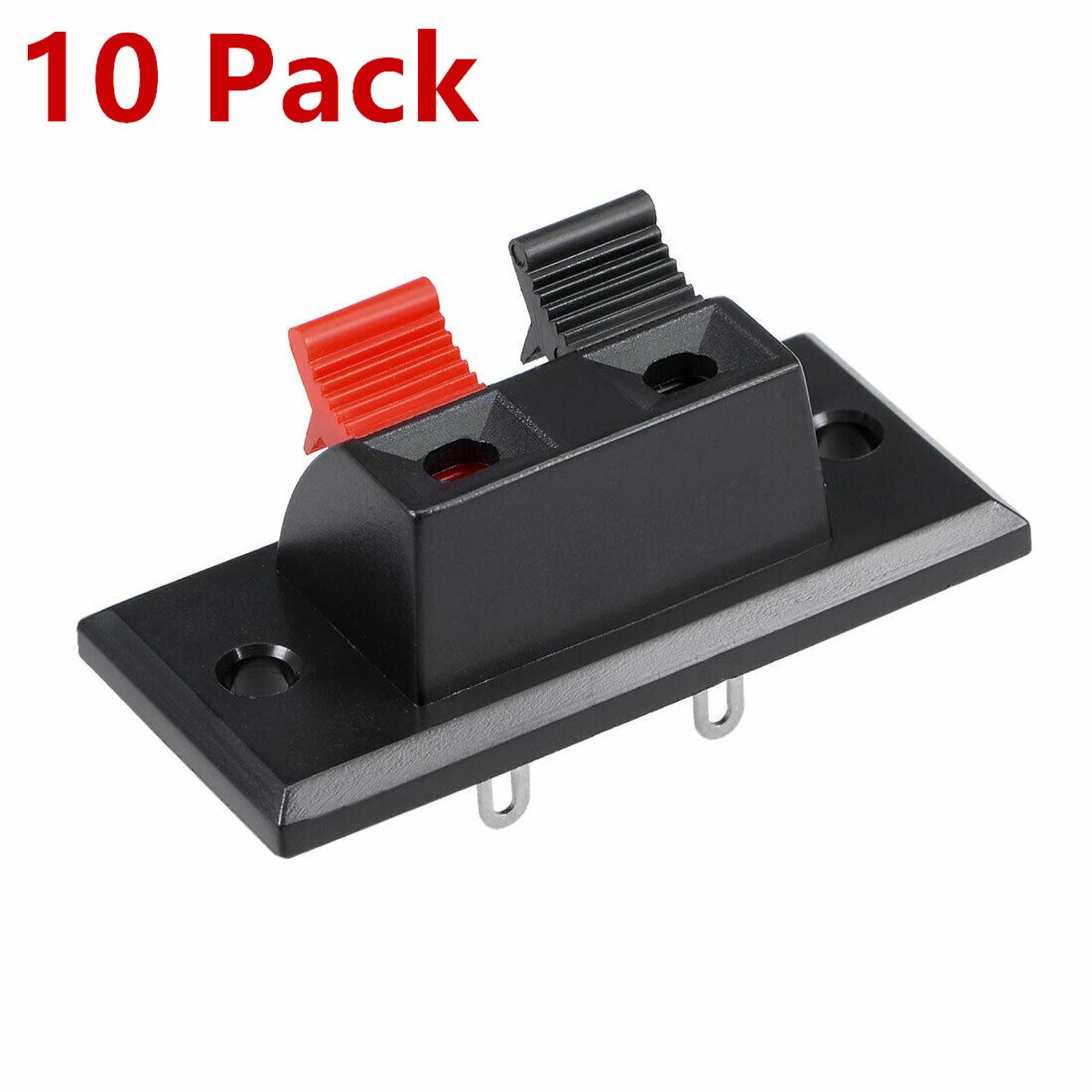 10 Pcs 2 Way Push Release Connector Plate Stereo Speaker Terminal Strip Block D