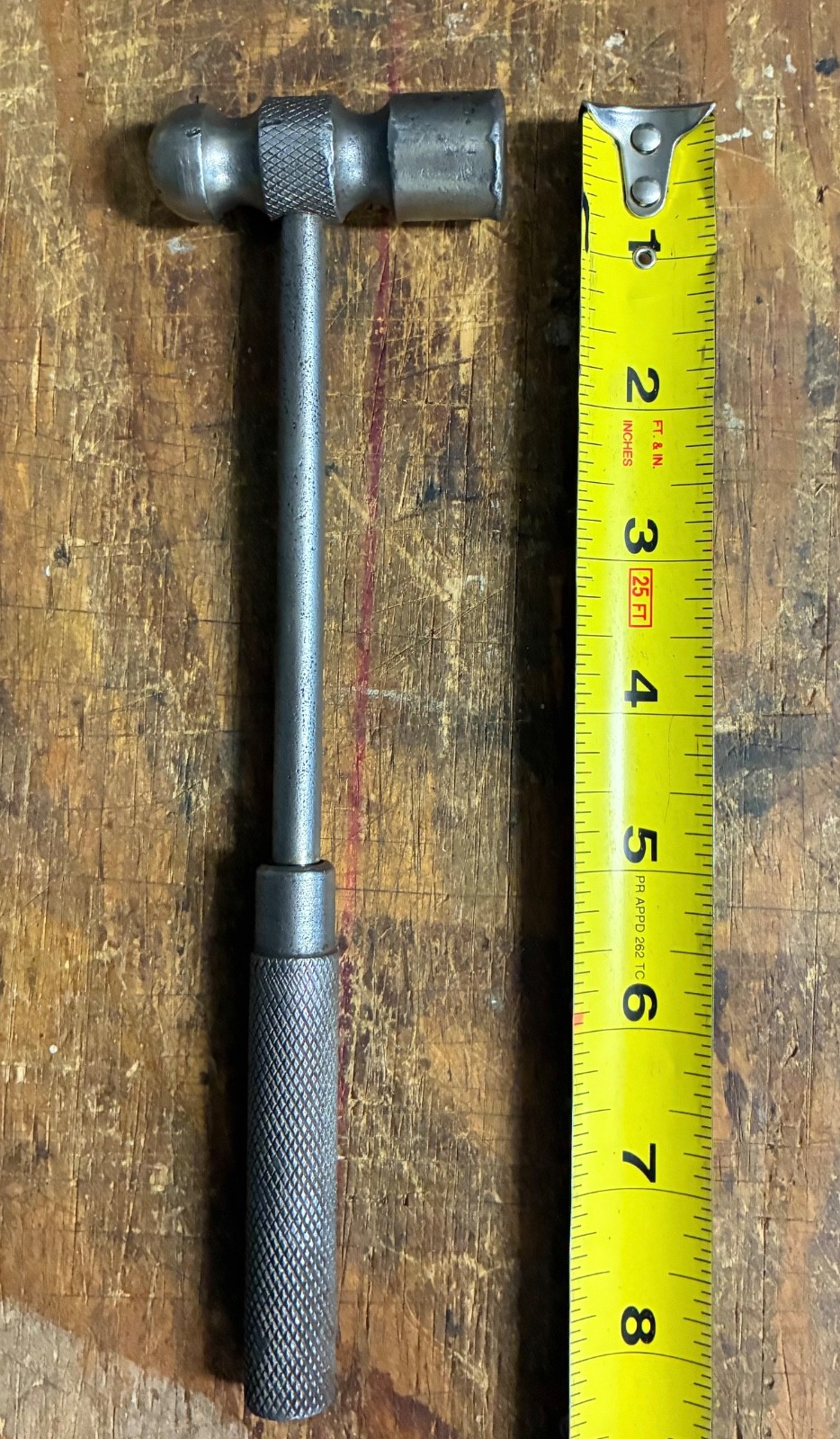 All Metal Small Machinist 9 .oz Ball Peen Hammer 8″ Knurled Handle