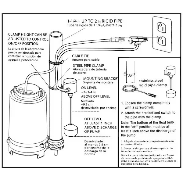 Vertical Float Switch for Sump Pumps