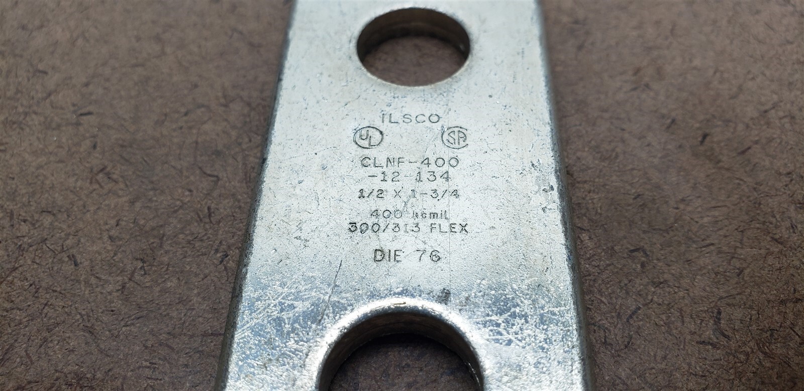 Ilsco CLNF-400-12-134 2 Hole Copper Compression Lug 1/2 x 1-3/4 300-313 Flex New
