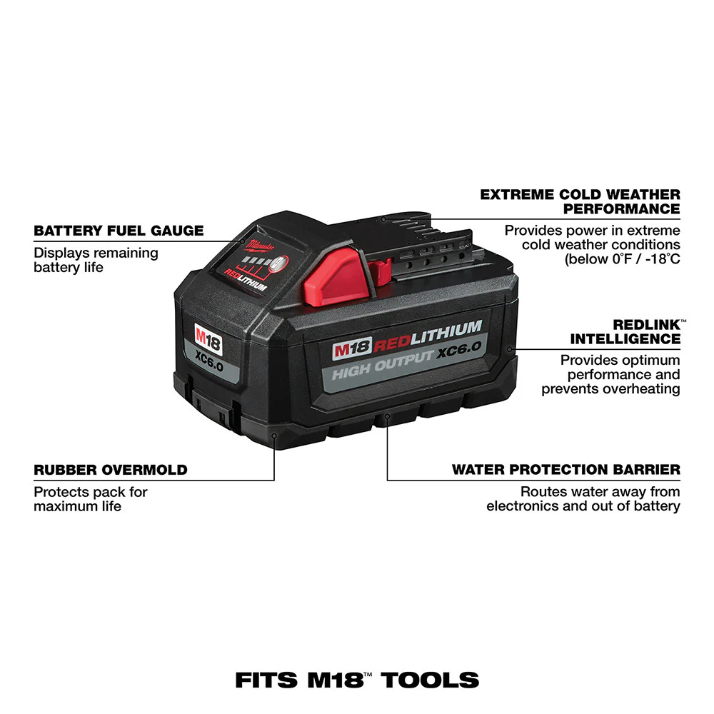 Milwaukee 3697-22×6 M18 FUEL 18V 2-Tool Combo Kit w/ 6AH Battery