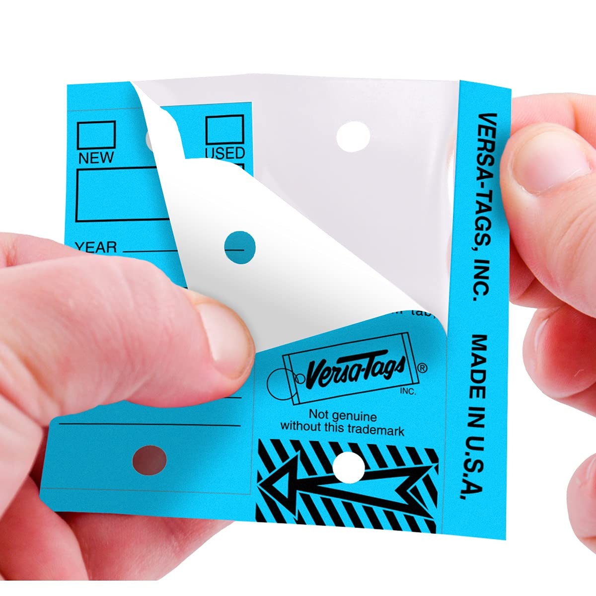 Versa-Tags 250 Per Box, Self-Protecting Paper Key Tags 250 Tags, Solid Blue