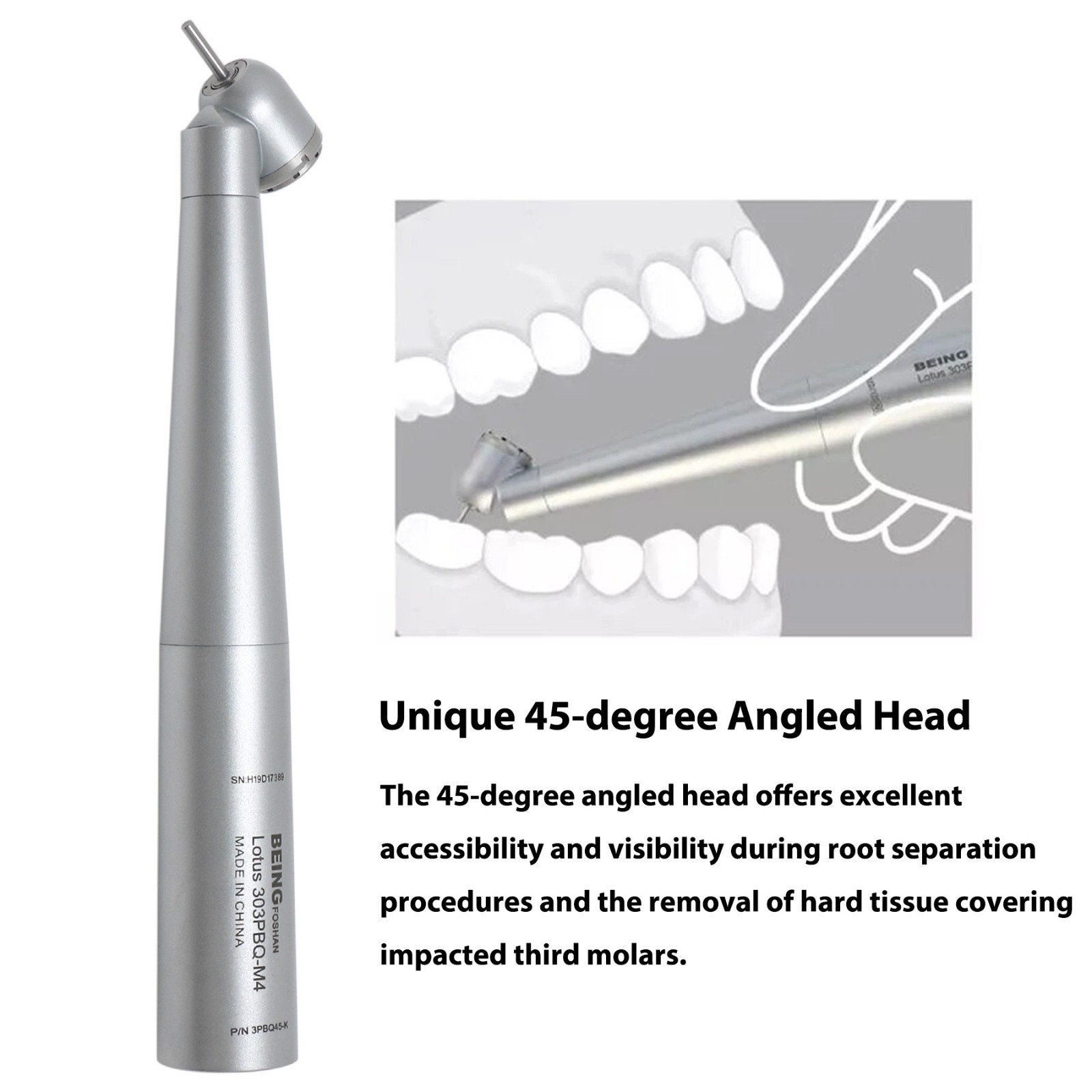 BEING Dental Turbine 45° Angle Surgical Handpiece Fiber Optic For KAVO MULTIflex