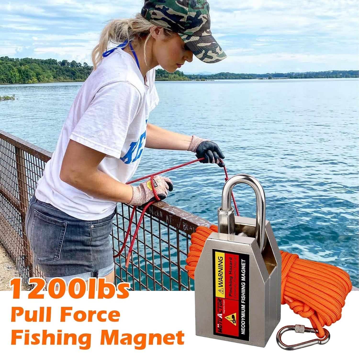 Three Sides Fishing Magnet Kit Strong Powerful Combined 1200Lb, Super Strong Neo